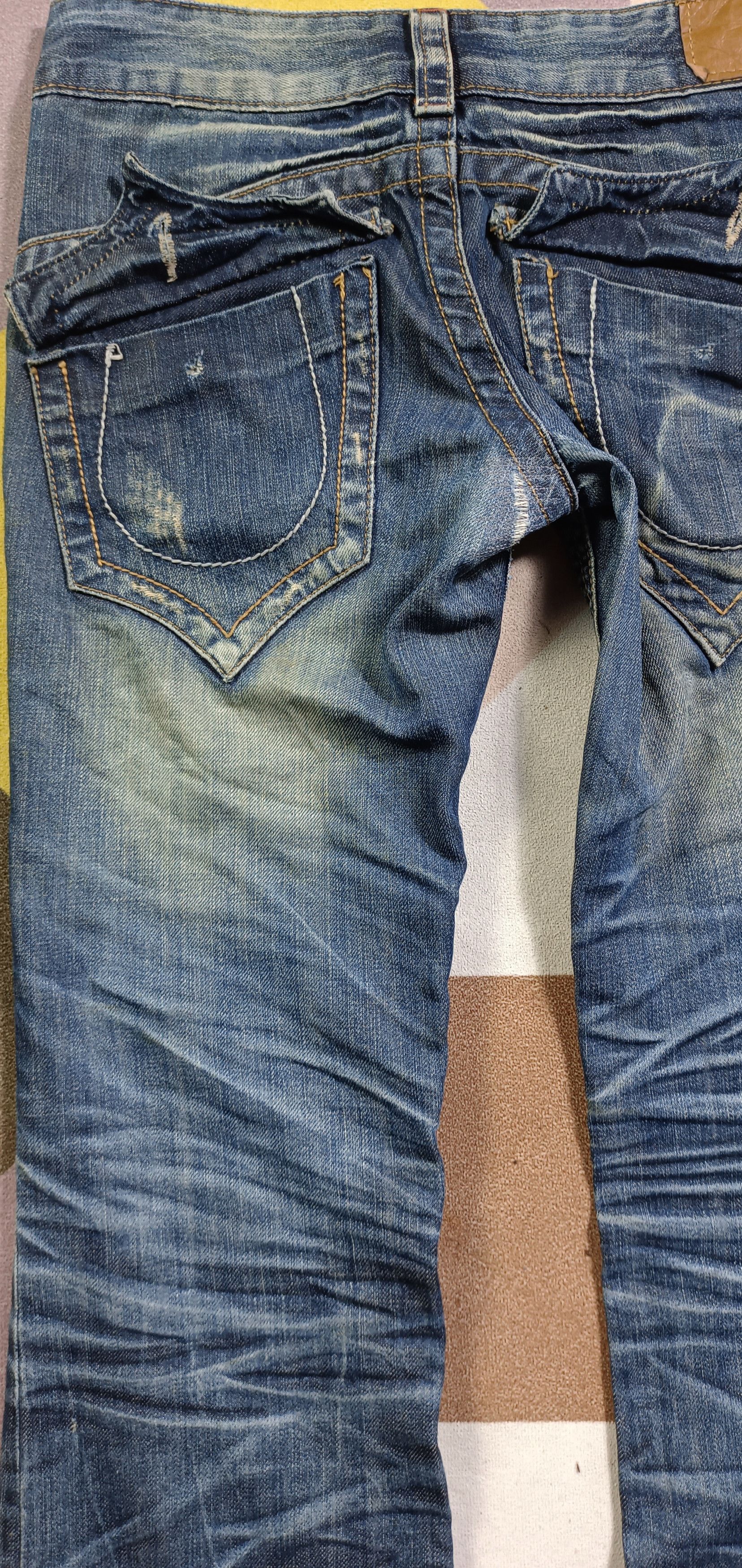 If Six Was Nine 🔥🔥LOLITA Exotic Vtg Denim Super Flare Distressed Jeans Size US 31 - 7 Thumbnail