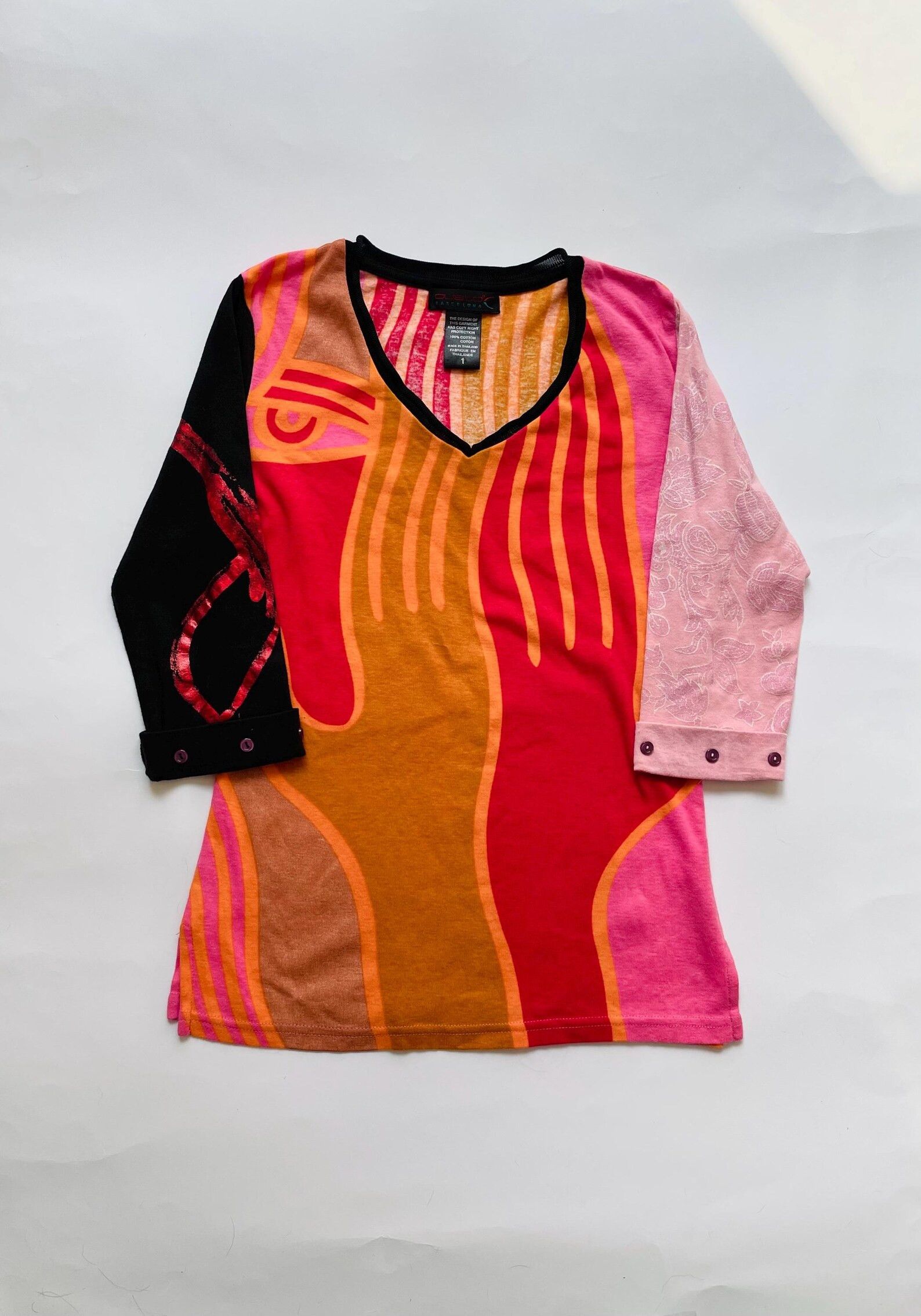 Custo Barcelona Y2K Custo Barcelona Patchwork Graphic Top S/M Size S / US 4 / IT 40 - 1 Thumbnail
