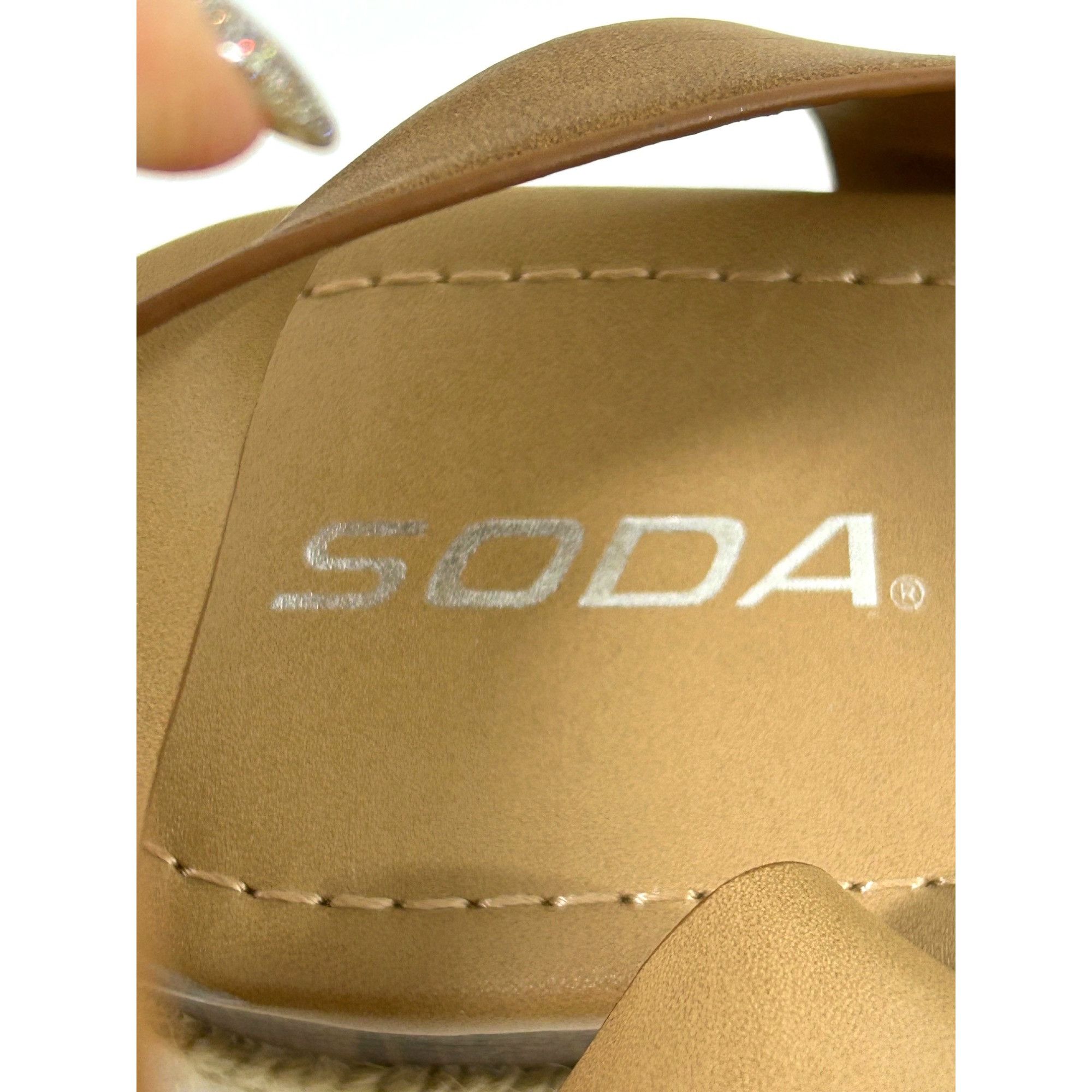 Other Soda Tuckin Sandals 9 Espadrilles Wedge Platform Tan Brown A Size US 9 / IT 39 - 5 Thumbnail