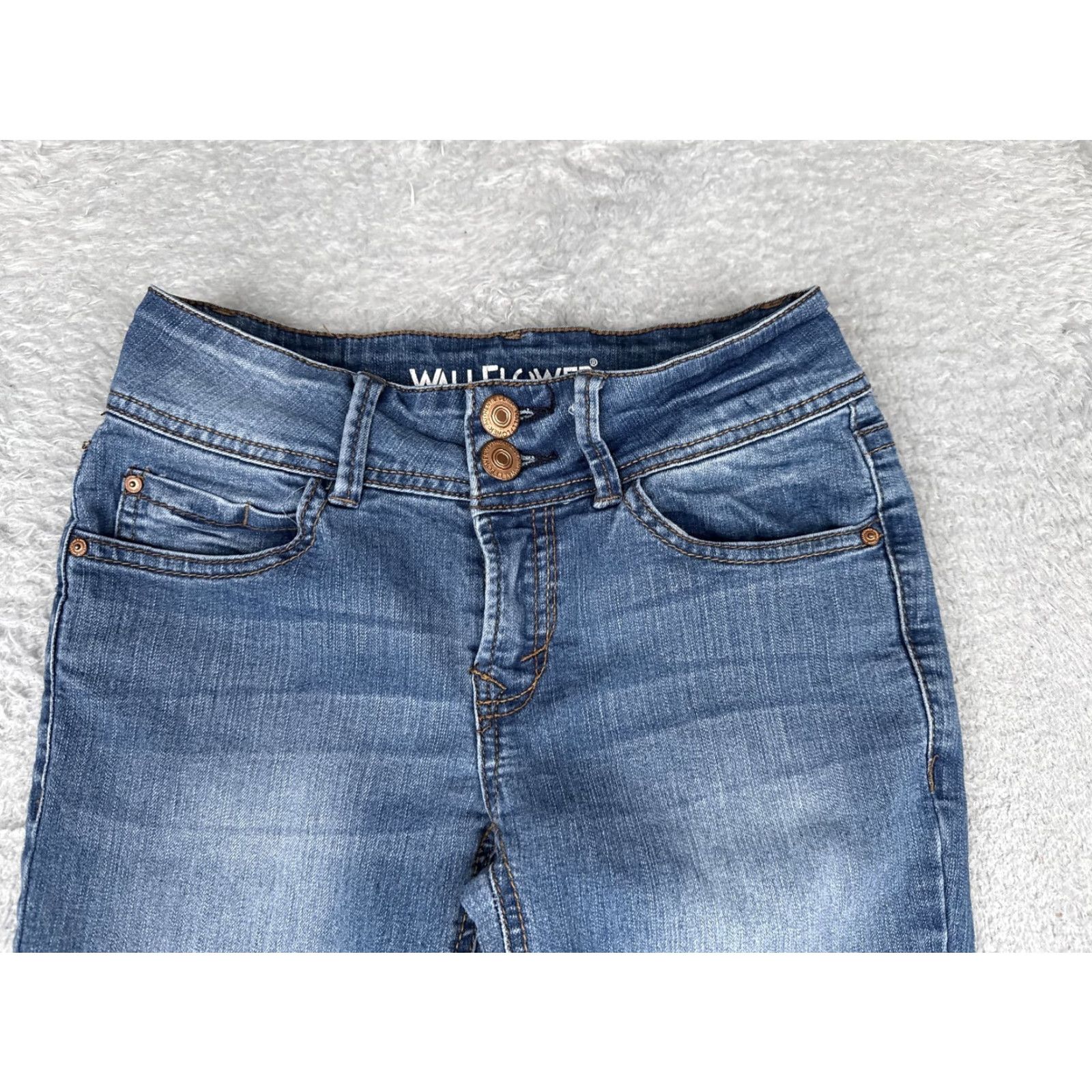 Vintage Wallflower Jeans Womens 0 Regular Blue Luscious Curvy Fit Bootcut Stretch Denim Size 25" / US 0 / IT 36 - 4 Thumbnail