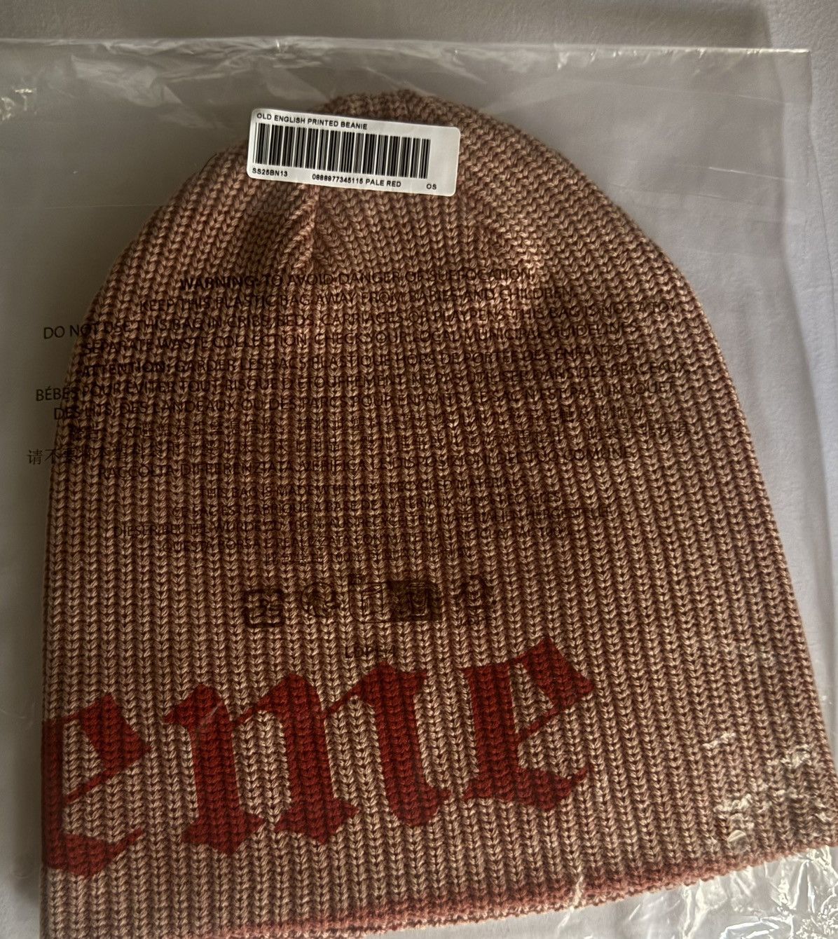 Supreme Old English Printed Beanie Red Supreme Old English Printed