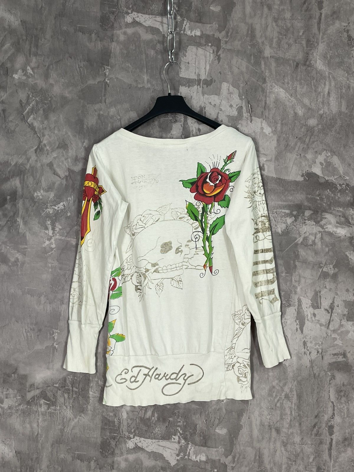 Christian Audigier × Ed Hardy Ed Hardy by Christian Audigier Long Sleeve Y2K Distressed Size L / US 10 / IT 46 - 12 Thumbnail