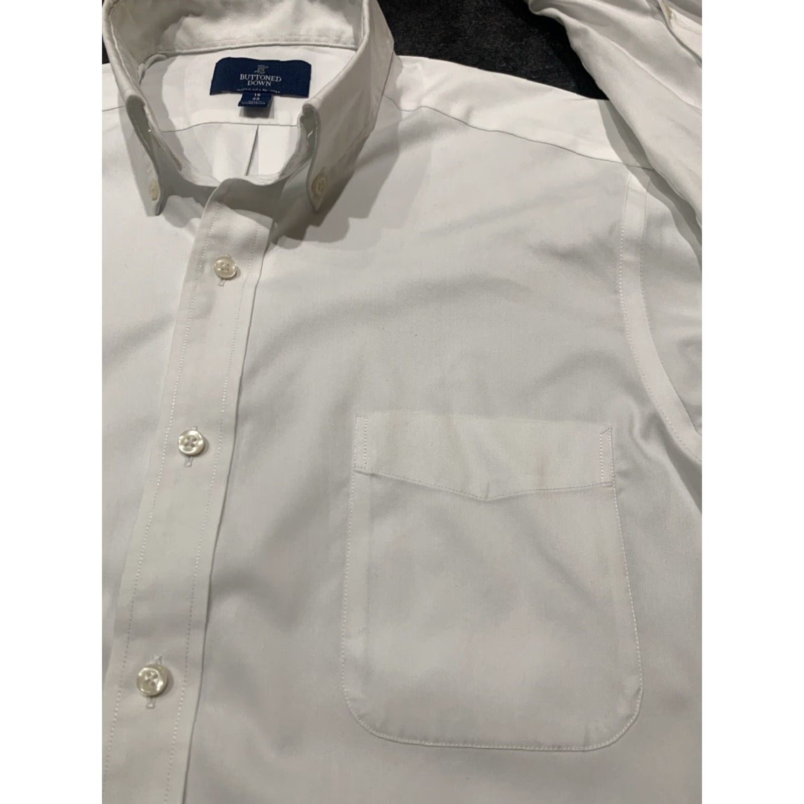 J Brand VINTAGE Buttoned Down Dress Shirt Men White 16 Regular Office Workwear Size 42R - 3 Thumbnail