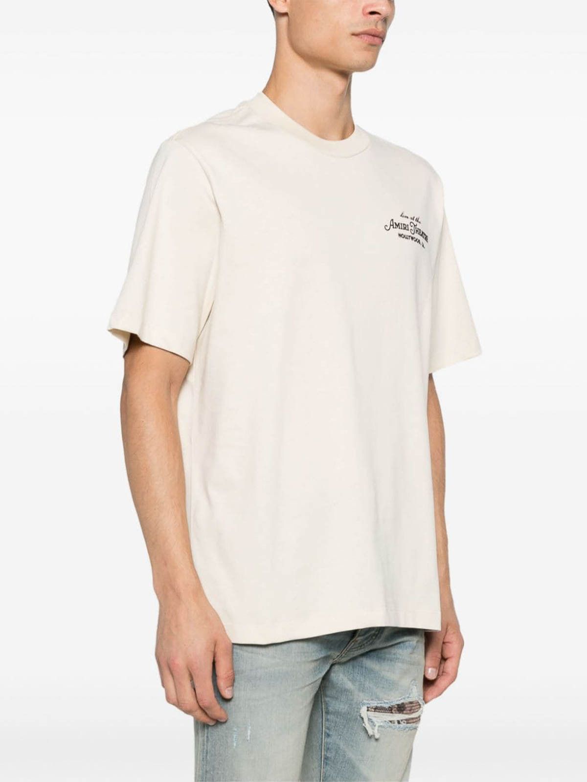Amiri o1orln1025 Theatre T-Shirt in Ivory Size US L / EU 52-54 / 3 - 3 Thumbnail