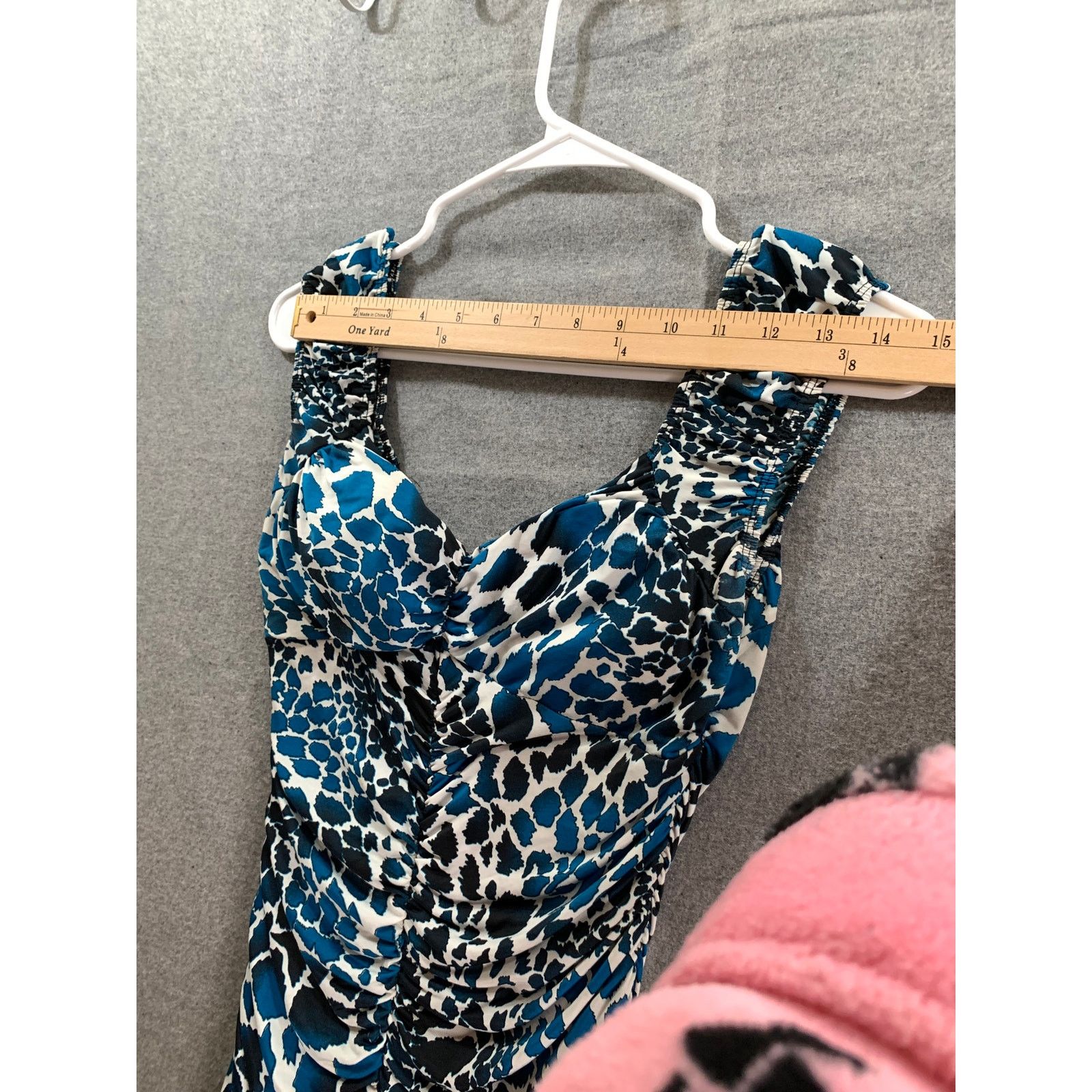 Other January 7 Blue Leopard Print Dress Women SMall Mini Dress Size S / US 4 / IT 40 - 4 Thumbnail