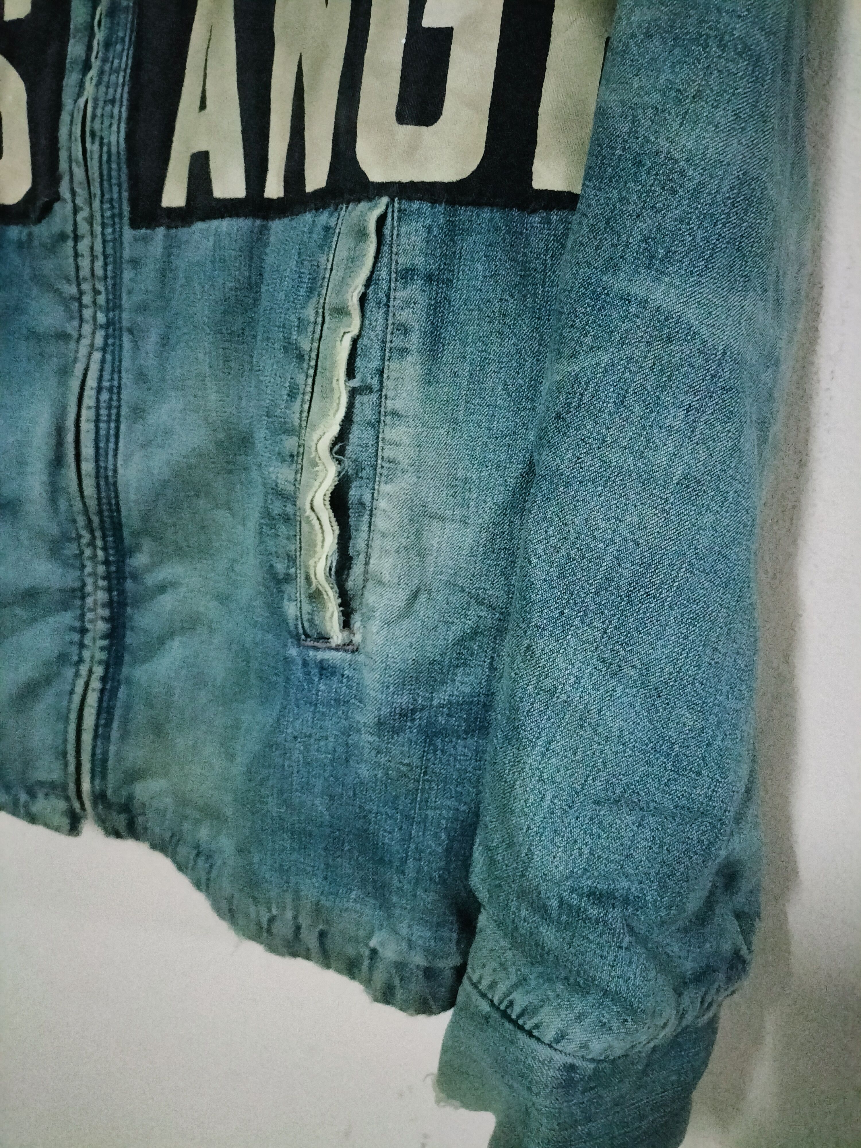 Blue Blue Japan Distressed Blue Blue Japan Los Angeles Denim Bomber Workwear Size US XL / EU 56 / 4 - 6 Thumbnail