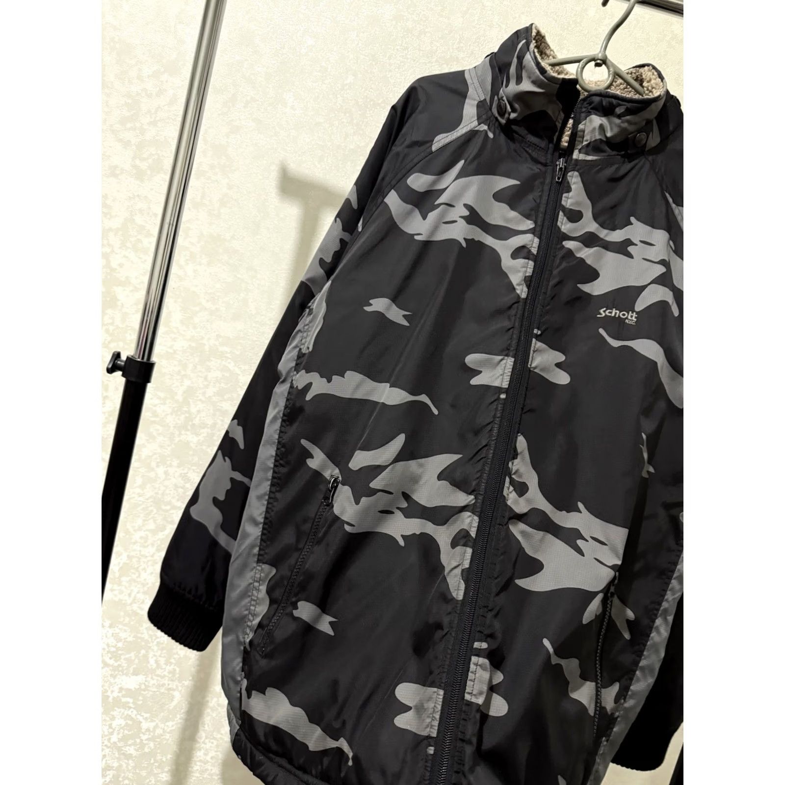 Schott VINTAGE Schott NYC Army Camouflage Jacket Men L Black 90s Scott N.y.c Easy Rider Camouflage Jacket Mens Size US L / EU 52-54 / 3 - 4 Thumbnail