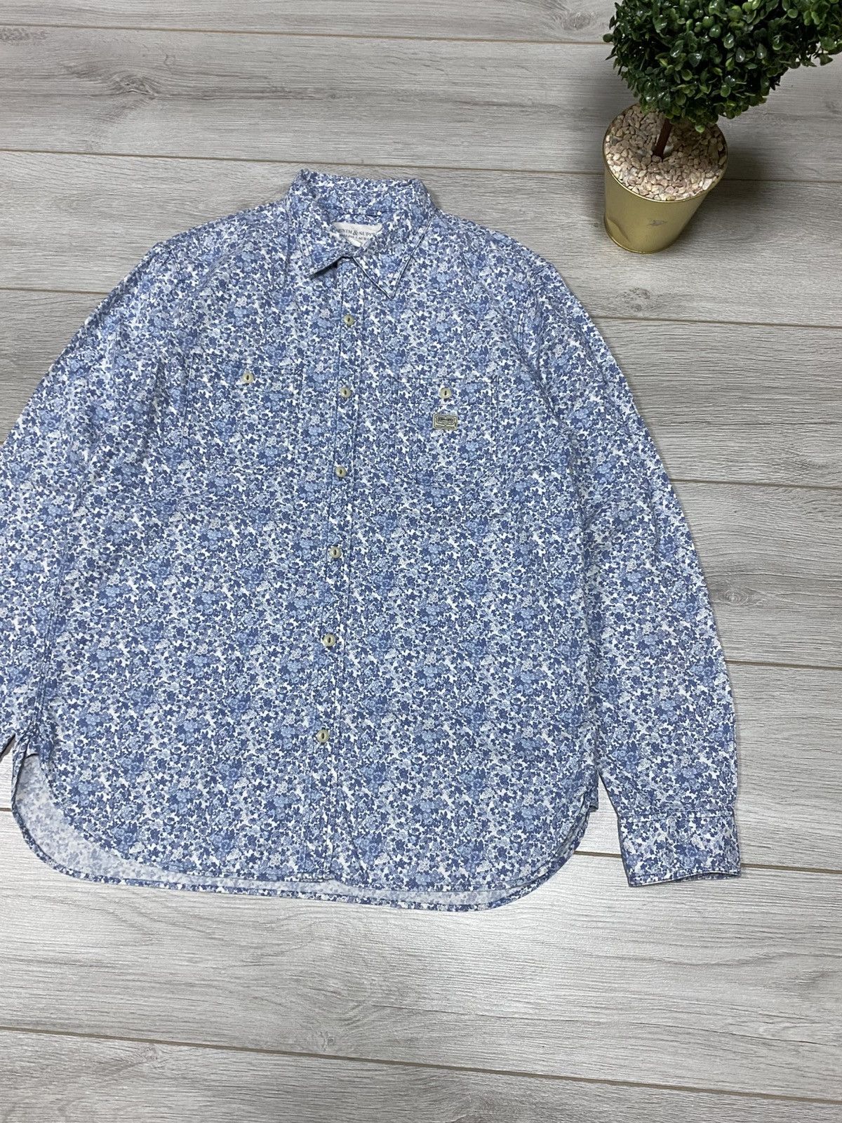 Vintage POLO Ralph 🌺 floral flowers Denim&supply over print shirt Size US L / EU 52-54 / 3 - 2 Thumbnail