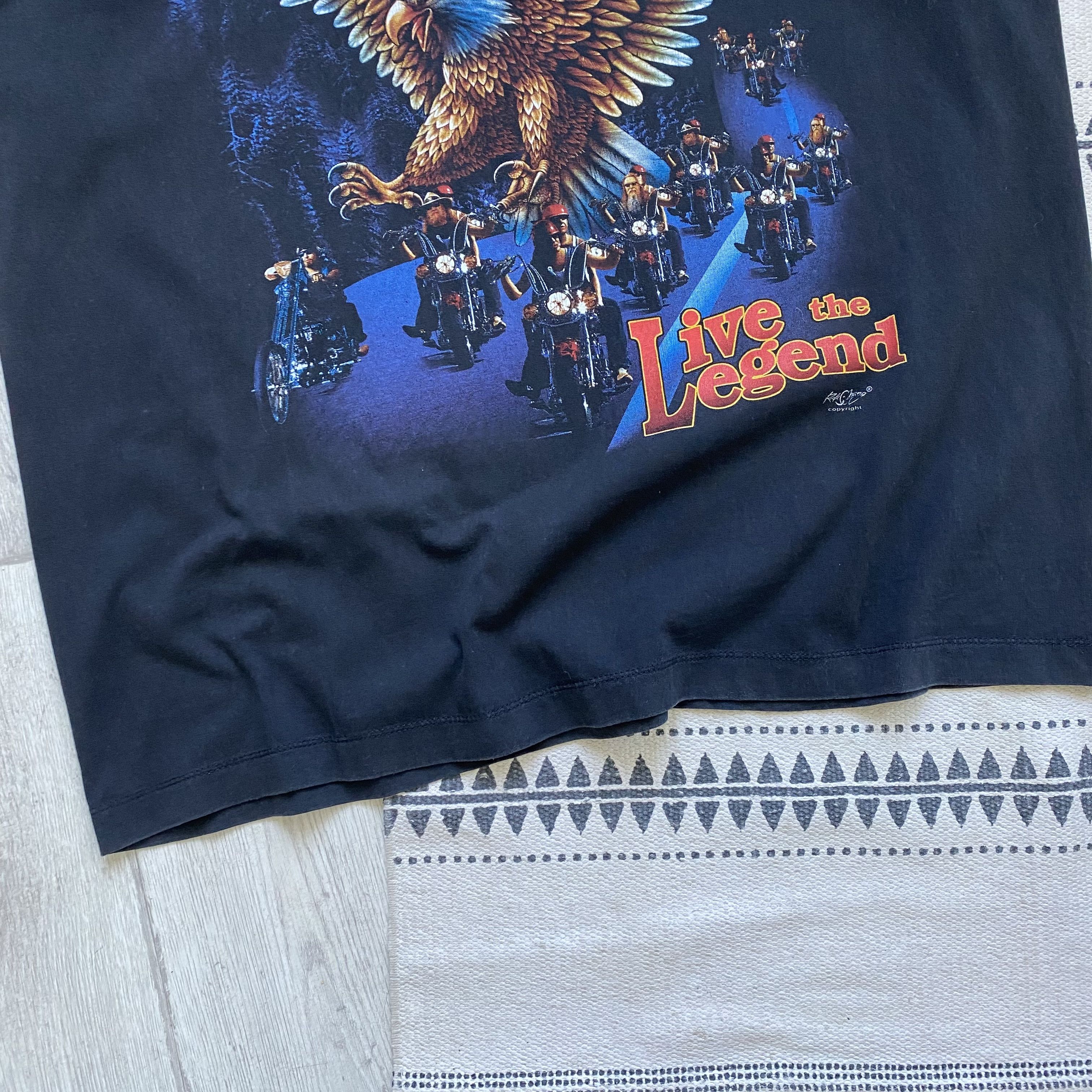 Harley Davidson 🦅 Vintage USA Eagle biker Tee Harley Davidson Live legends Size US XL / EU 56 / 4 - 3 Thumbnail