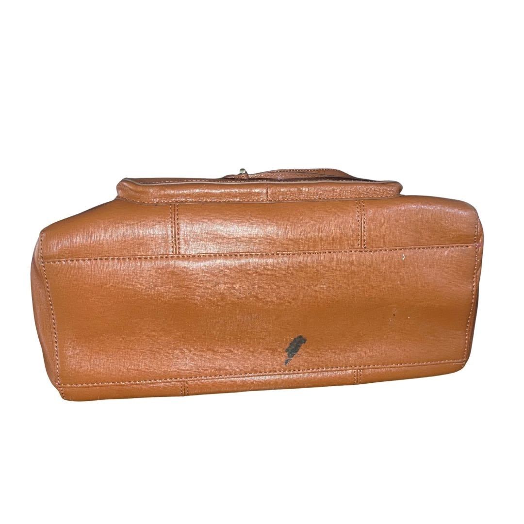 Tommy Hilfiger Brown Leather Large Tote Handbag Purse Classy Satchel Chic Size ONE SIZE - 4 Thumbnail