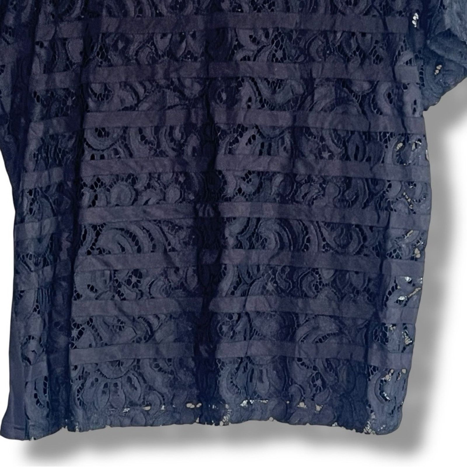 Coldwater Creek Coldwater Creek black lace front blouse women's 16 XL Size XL / US 12-14 / IT 48-50 - 4 Thumbnail