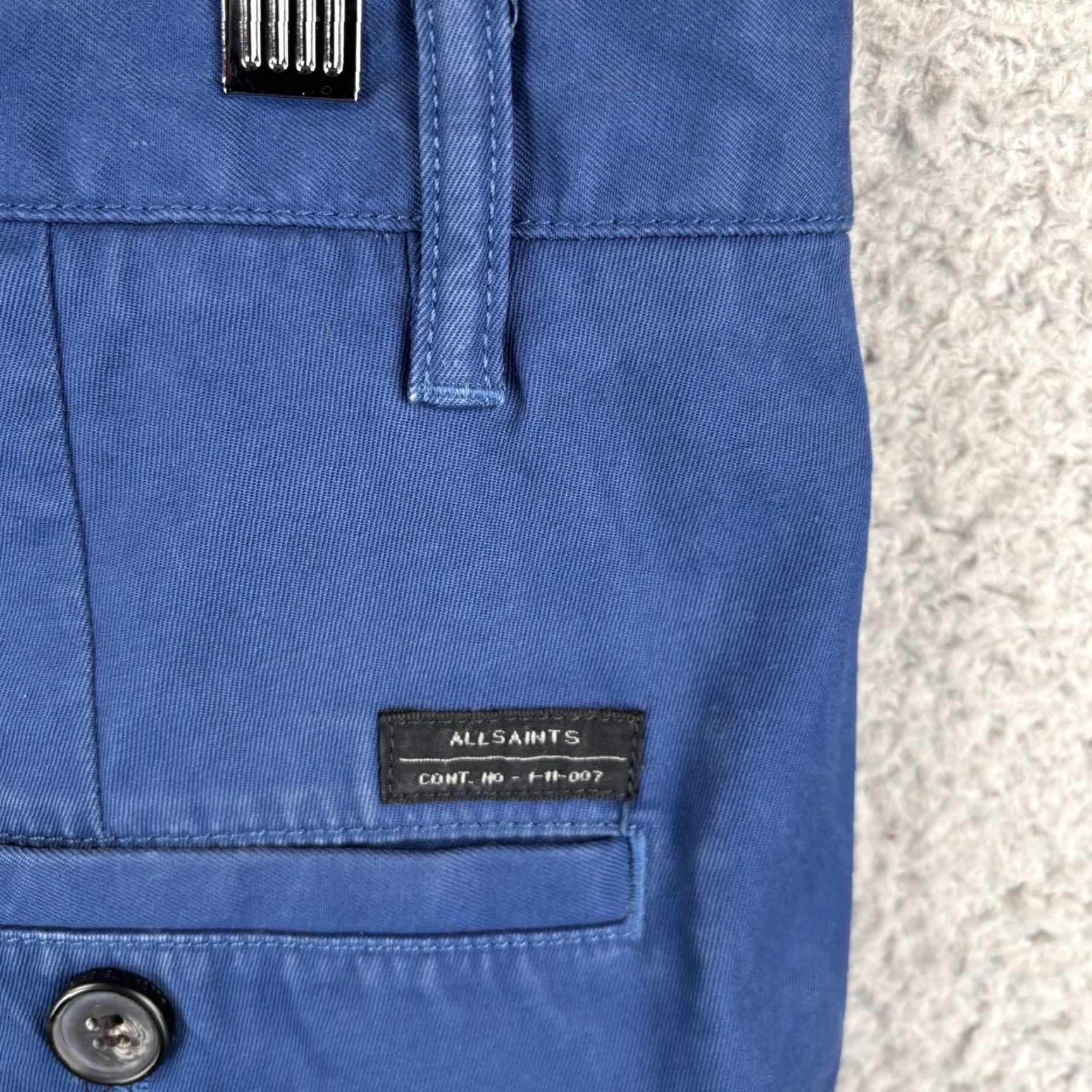 Allsaints AllSaints Pants Mens 32x30 Chino Slim Straight Blue Preppy 100% Cotton Regular Waist Size 32 Size US 32 / EU 48 - 4 Thumbnail