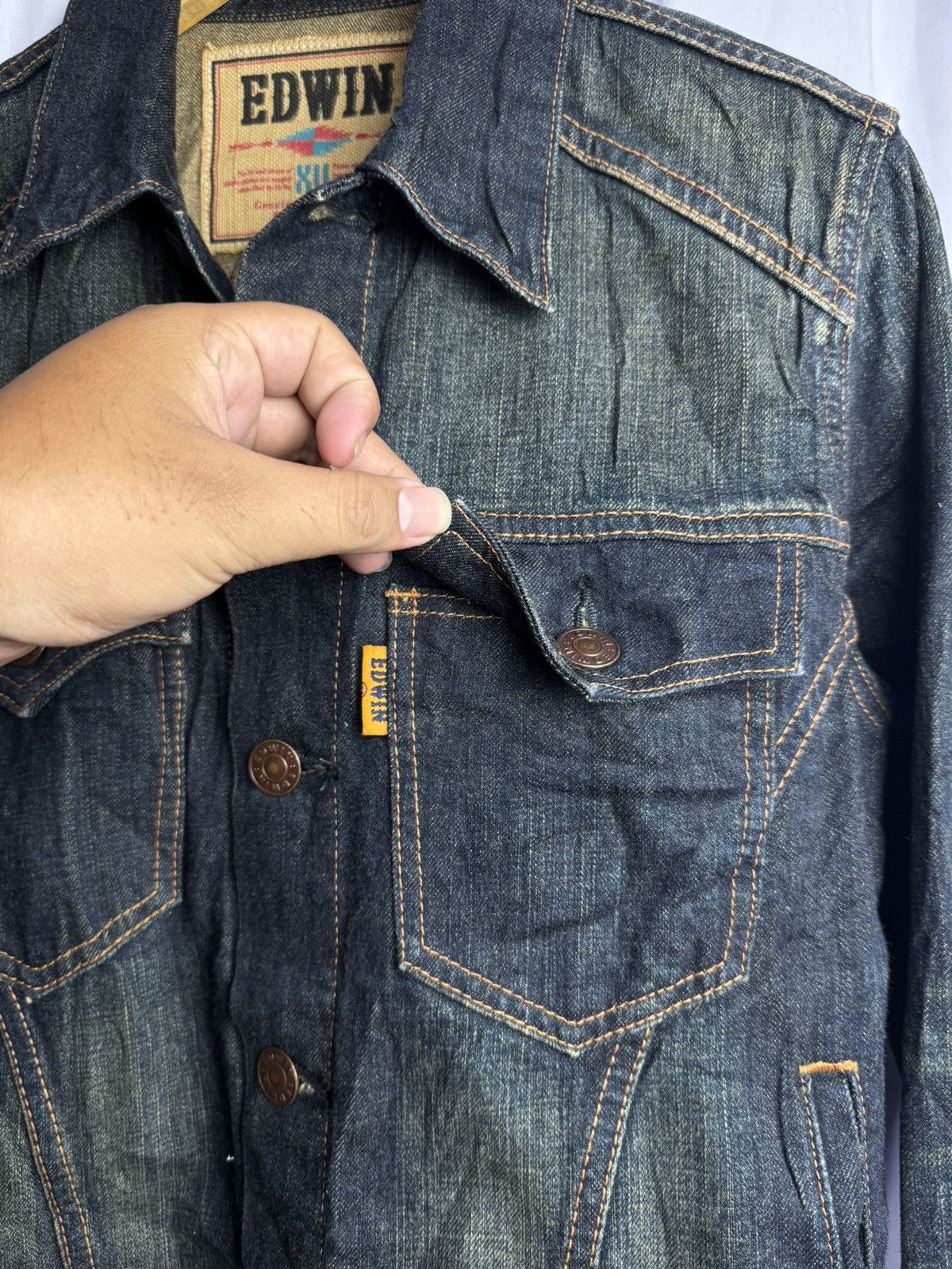Edwin × Japanese Brand × RRL Ralph Lauren Edwin Buckle Back Denim Jacket lgb style Size US M / EU 48-50 / 2 - 6 Thumbnail