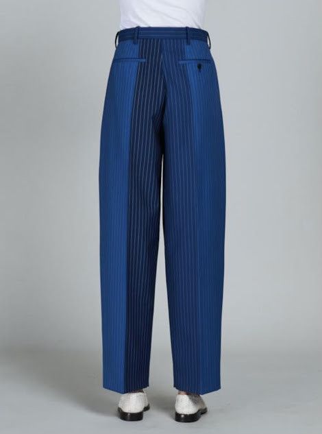 Marni oc11z0525 Pinstripe Wool Trousers in Blue Size 30" / US 8 / IT 44 - 3 Thumbnail