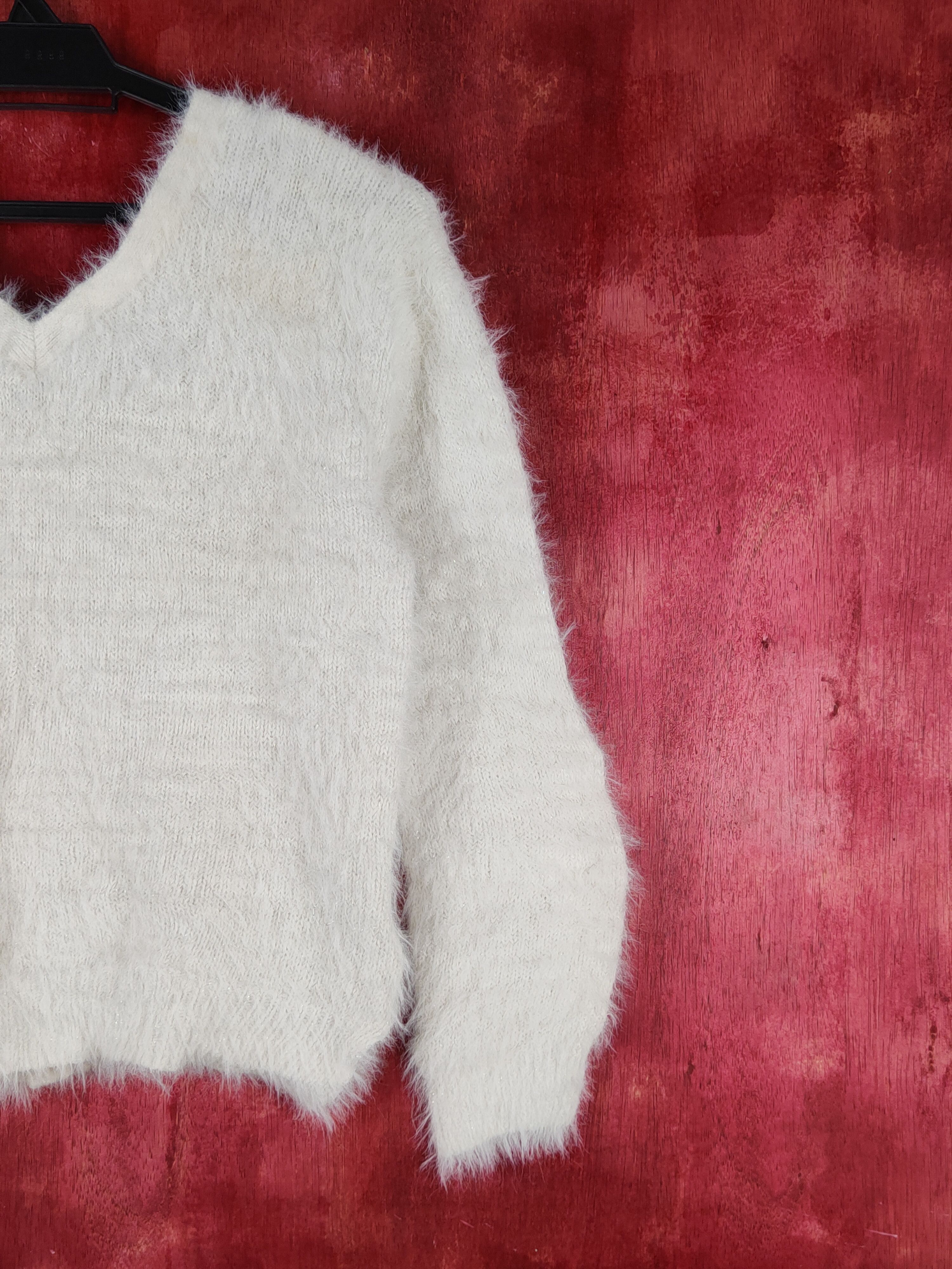 Homespun Knitwear × Japanese Brand May Pretty White Shag Shaggy Fur Mohair Knitwear #S1963 Size XS / US 0-2 / IT 36-38 - 9 Thumbnail
