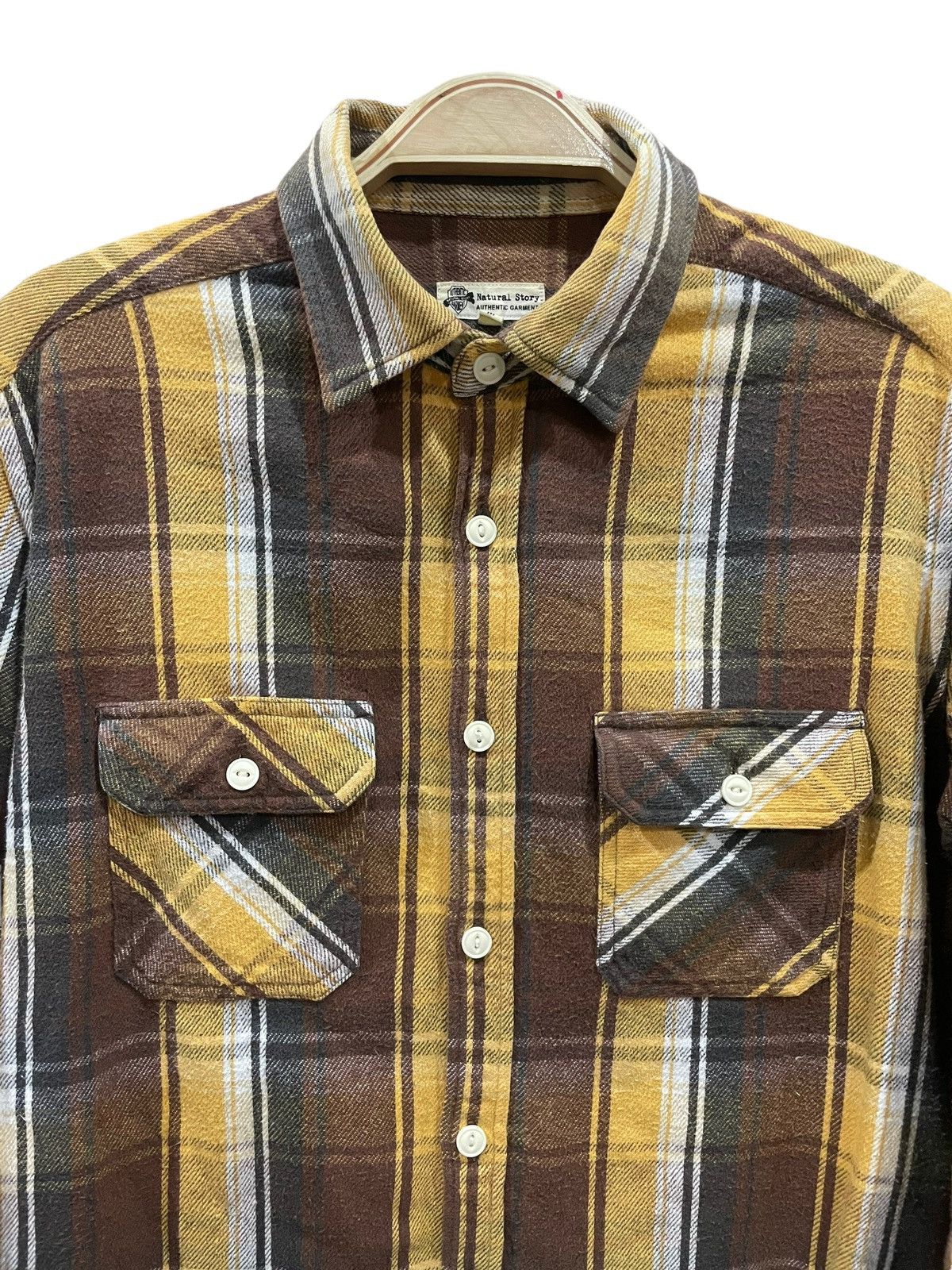 Japanese Brand Vintage Natural Travis Scott Style Tartan Plaid Flannel Size US M / EU 48-50 / 2 - 3 Thumbnail