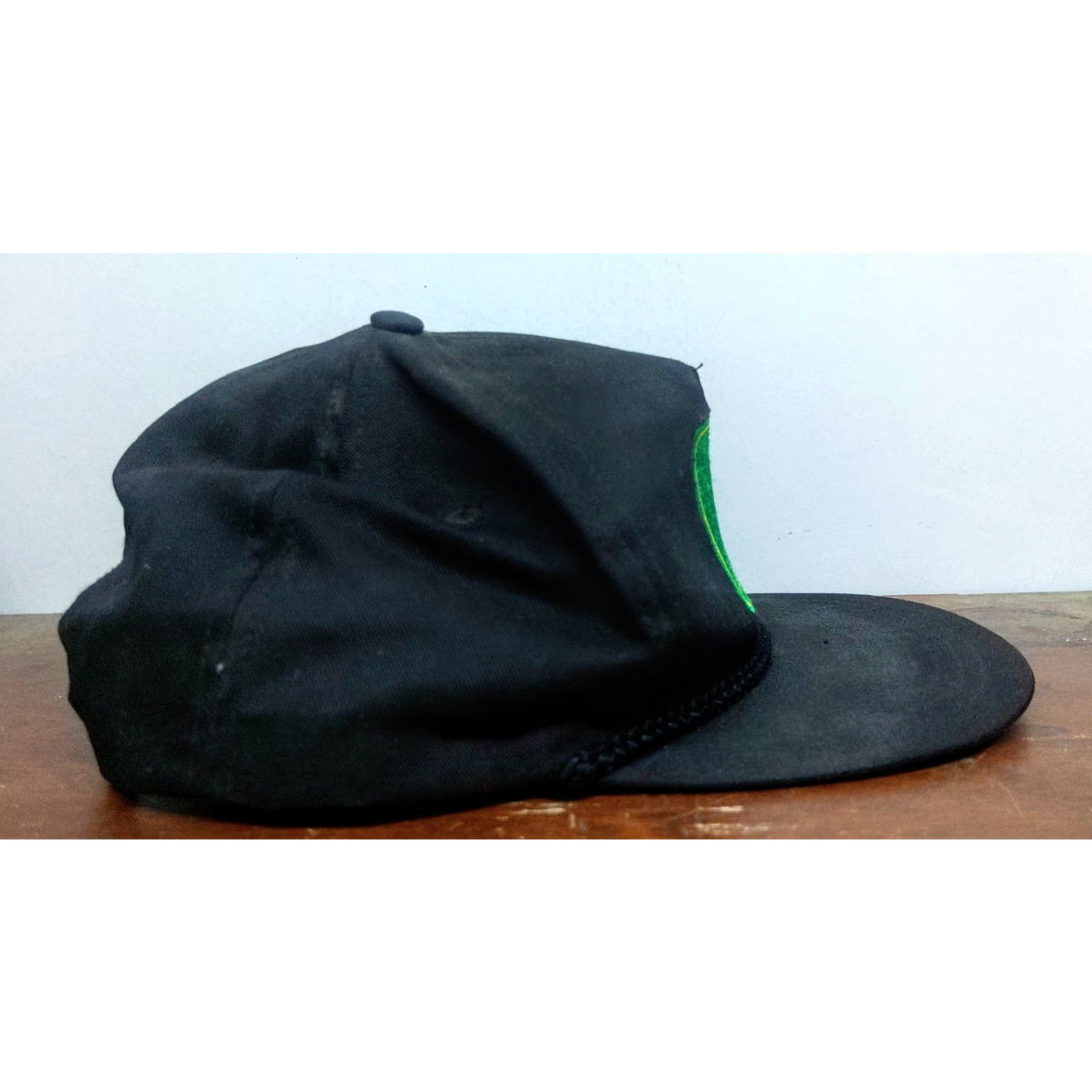 John Deere VINTAGE John Deere Patch Cord Snapback Hat Cap Trucker Hat Men Adjustable Black Canvas USA 80s 90s Farm Agriculture Size ONE SIZE - 7 Thumbnail