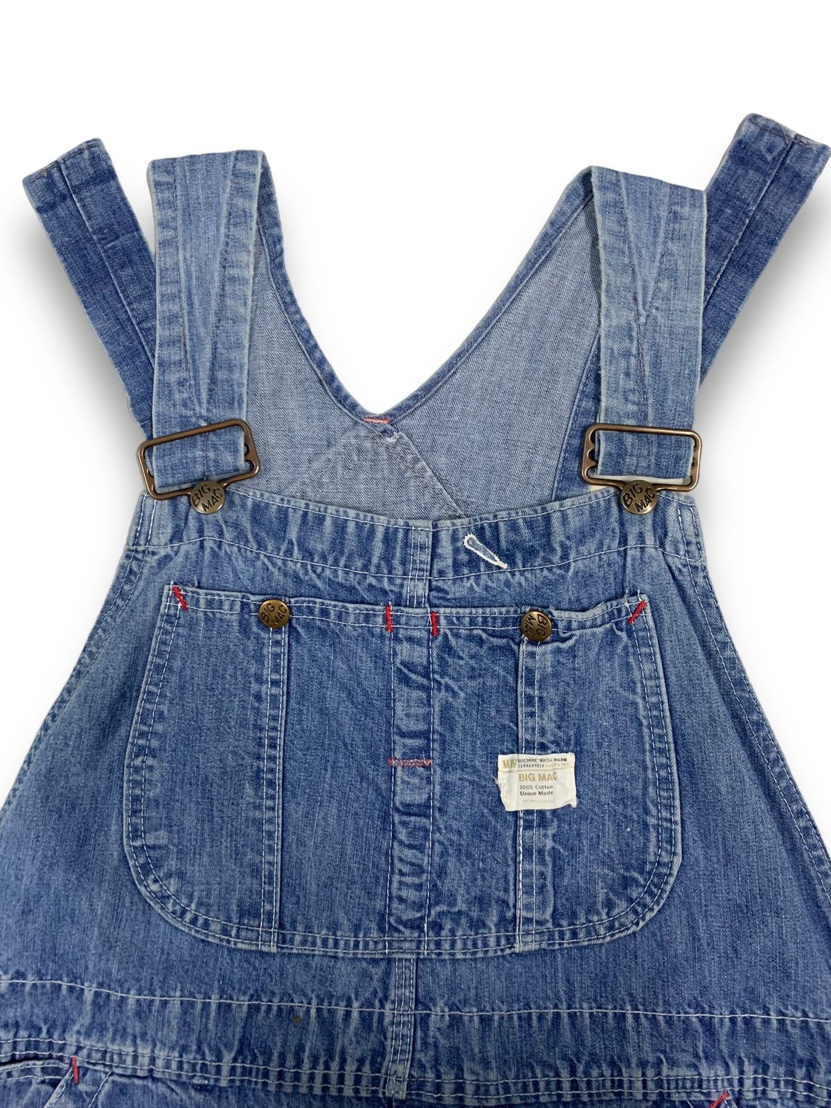 Big Mac Vintage 70s Big Mac Classic Baggy Carpenter Denim Overalls Size US 37 - 4 Thumbnail