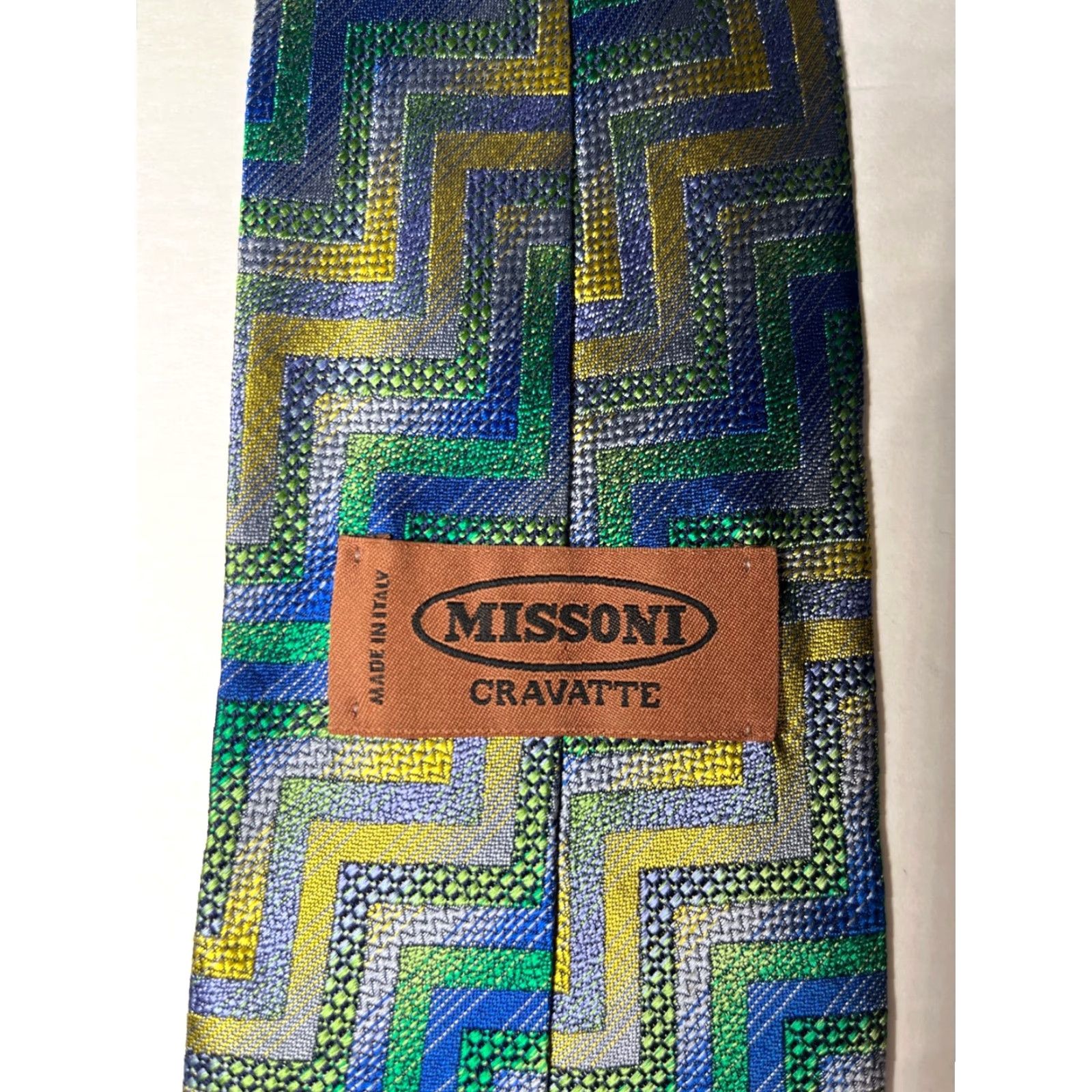 Missoni VINTAGE Missoni Men’s Cravatte Silk Tie Zig Zag Pattern Hand Made in Italy Size ONE SIZE - 7 Thumbnail