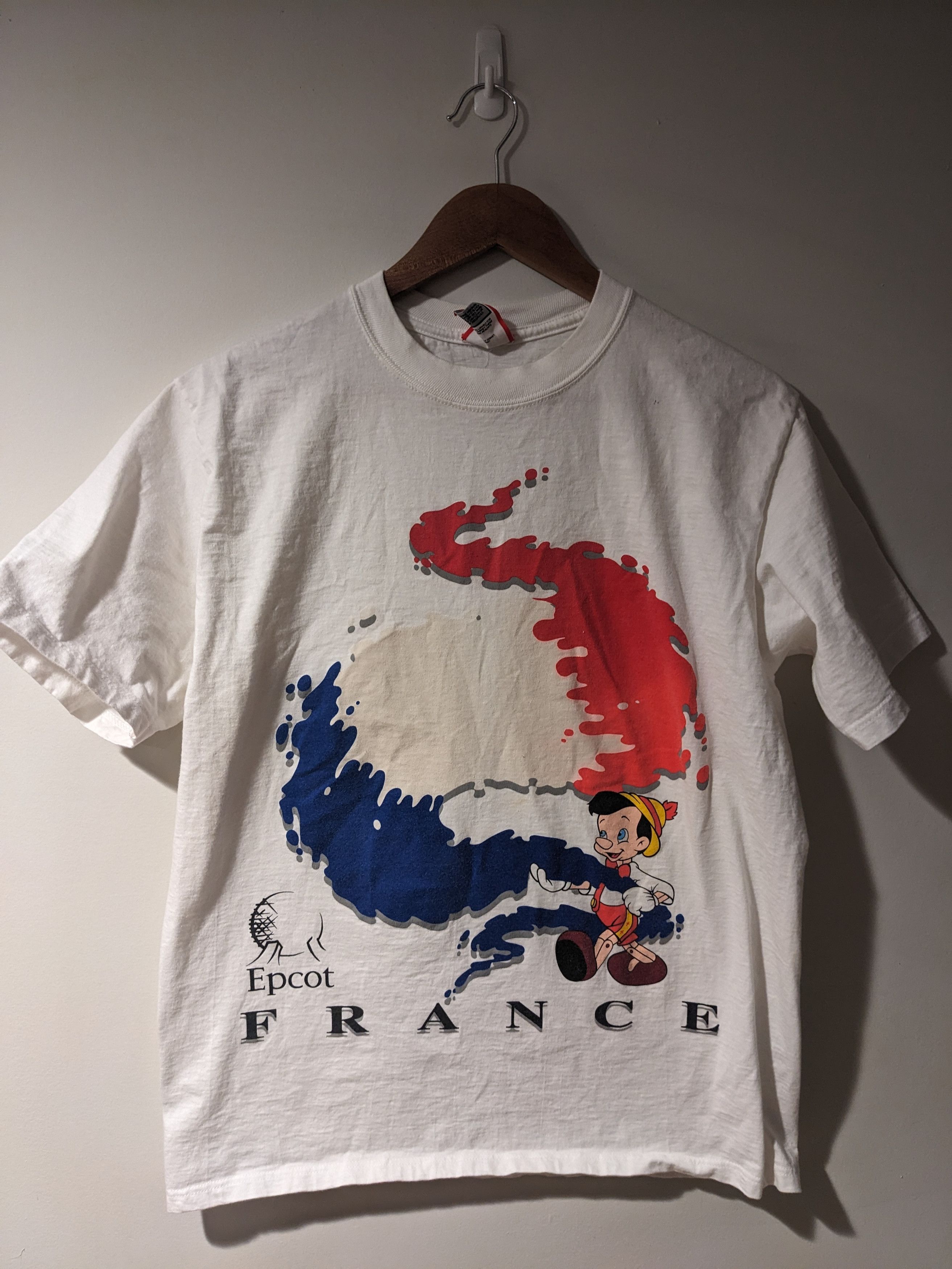 Disney × Vintage Vintage 90s Disney Epcot France Pinocchio Medium T-Shirt Size US M / EU 48-50 / 2 - 1 Thumbnail