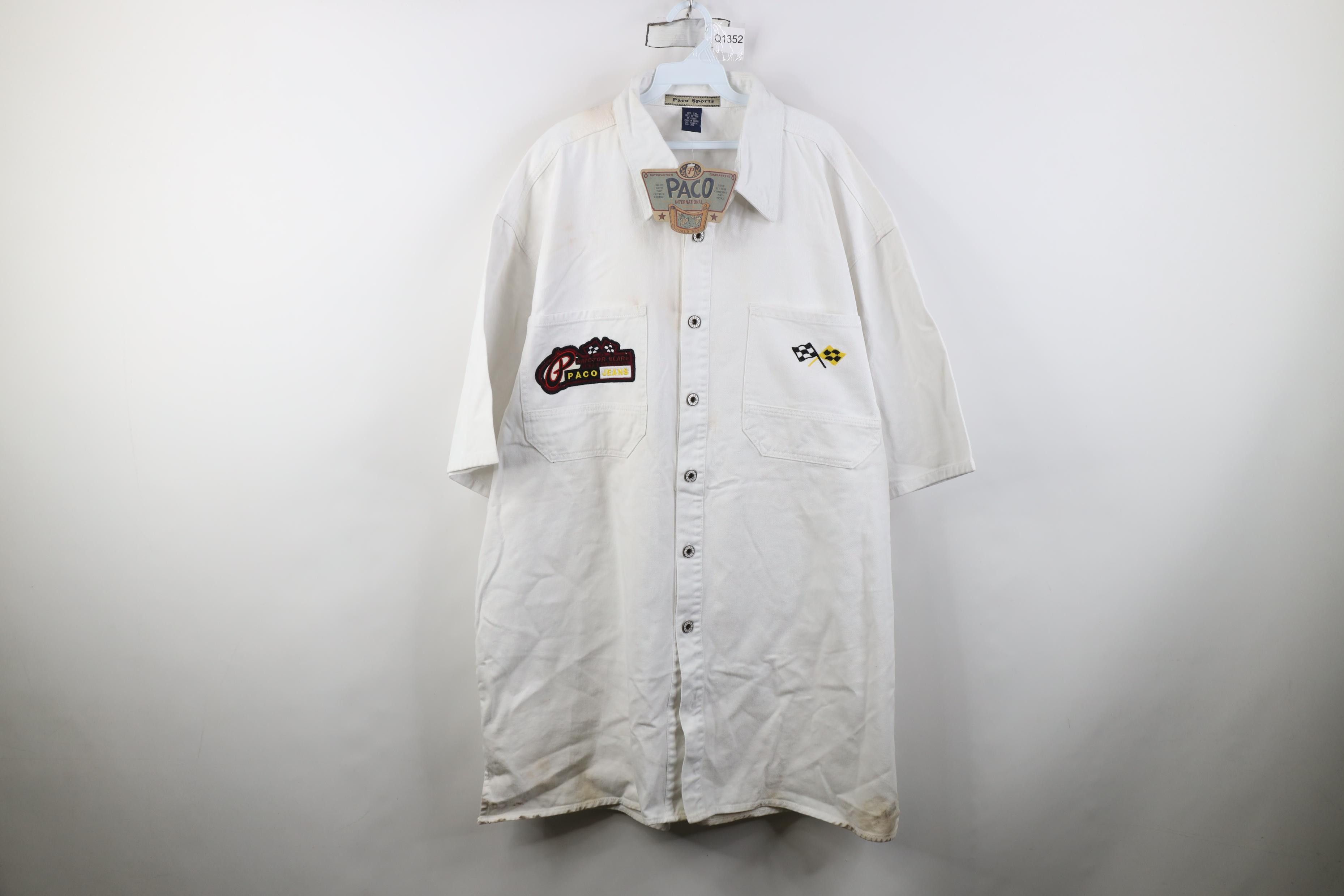 Vintage Deadstock Vintage 90s Y2K Paco Car Racing Denim Button Shirt Size US XXL / EU 58 / 5 - 1 Thumbnail