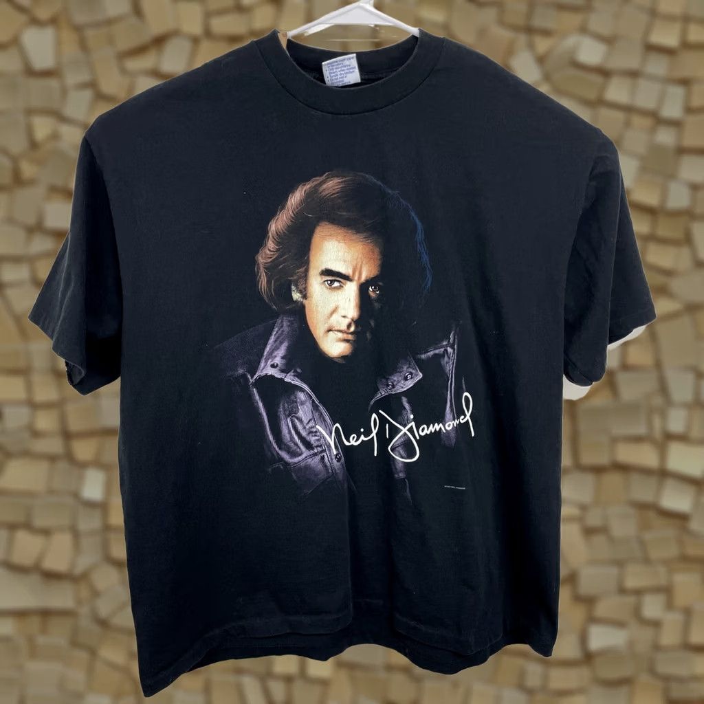 Vintage VINTAGE Neil Diamond U.S. Tour 1996 Short Sleeve T-Shirt Mens 2XL Black AllSport Graphic Tee 1990s Mens Size US XXL / EU 58 / 5 - 1 Thumbnail