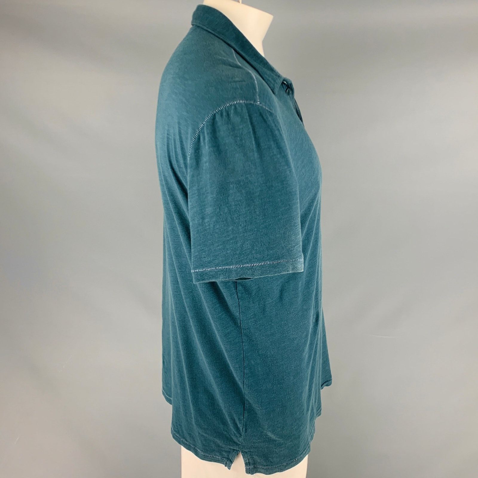 John Varvatos JOHN VARVATOS * U.S.A. Size L Teal Cotton Buttoned Polo Size US L / EU 52-54 / 3 - 3 Thumbnail