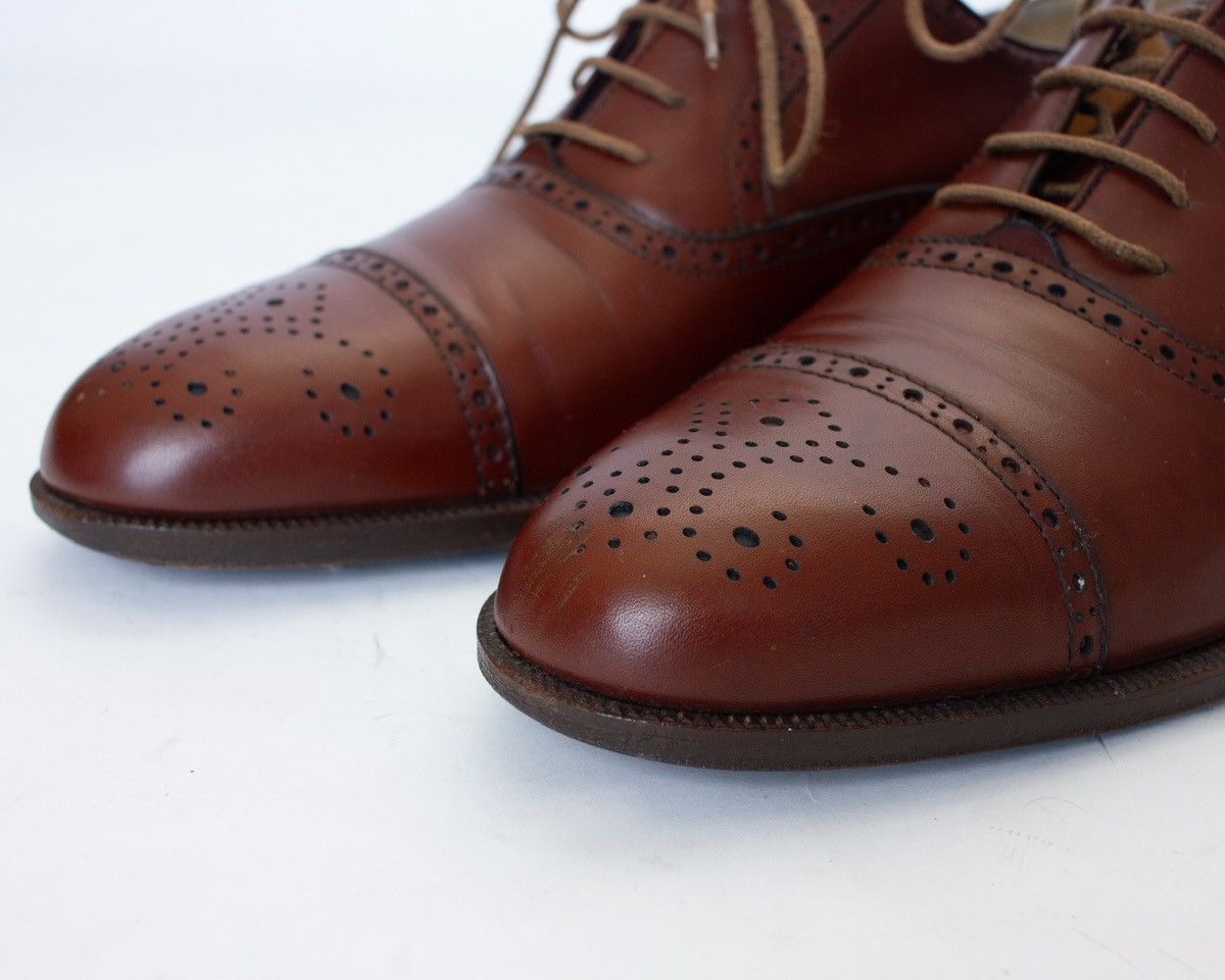 Salvatore Ferragamo Salvatore Ferragamo Brown Leather Oxford Cap Toe Brogue Size US 9.5 / EU 42-43 - 7 Thumbnail