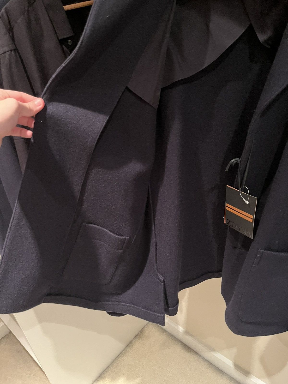 Z Zegna Zegna Wool & Cashmere Alpe Chore Jacket Navy Blue New+Tags Size US XL / EU 56 / 4 - 13 Thumbnail