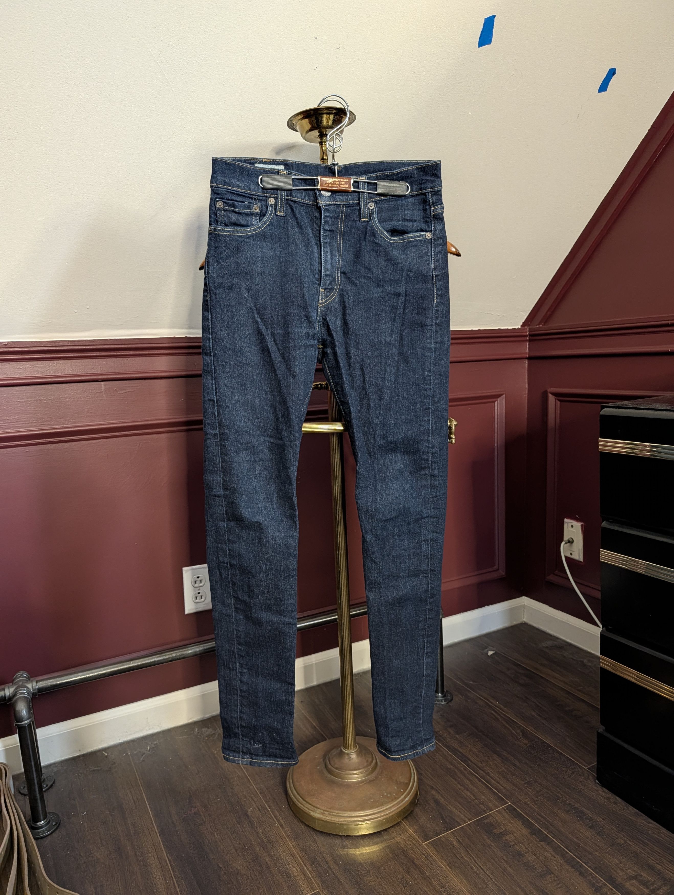 Levi's Big E leather patch 510 indigo Egyptian denim jeans Size US 29 - 1 Thumbnail