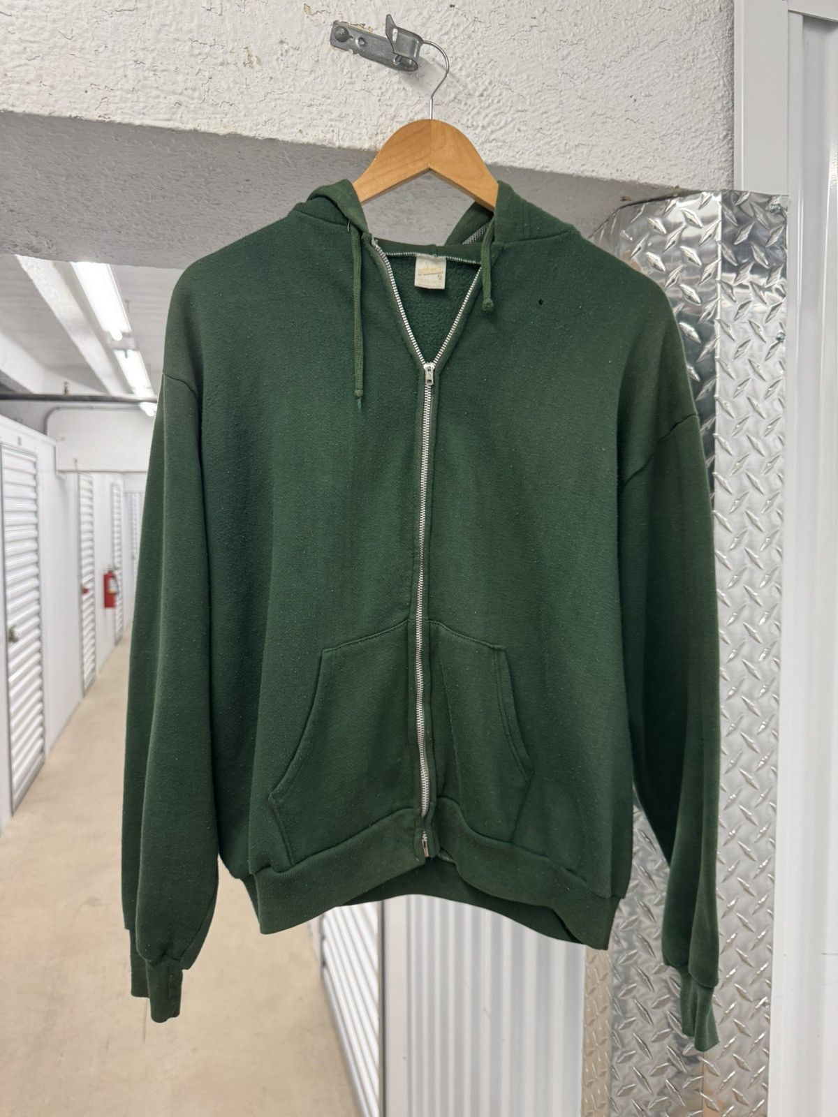 Vintage 70s Green Zip up Hoodie