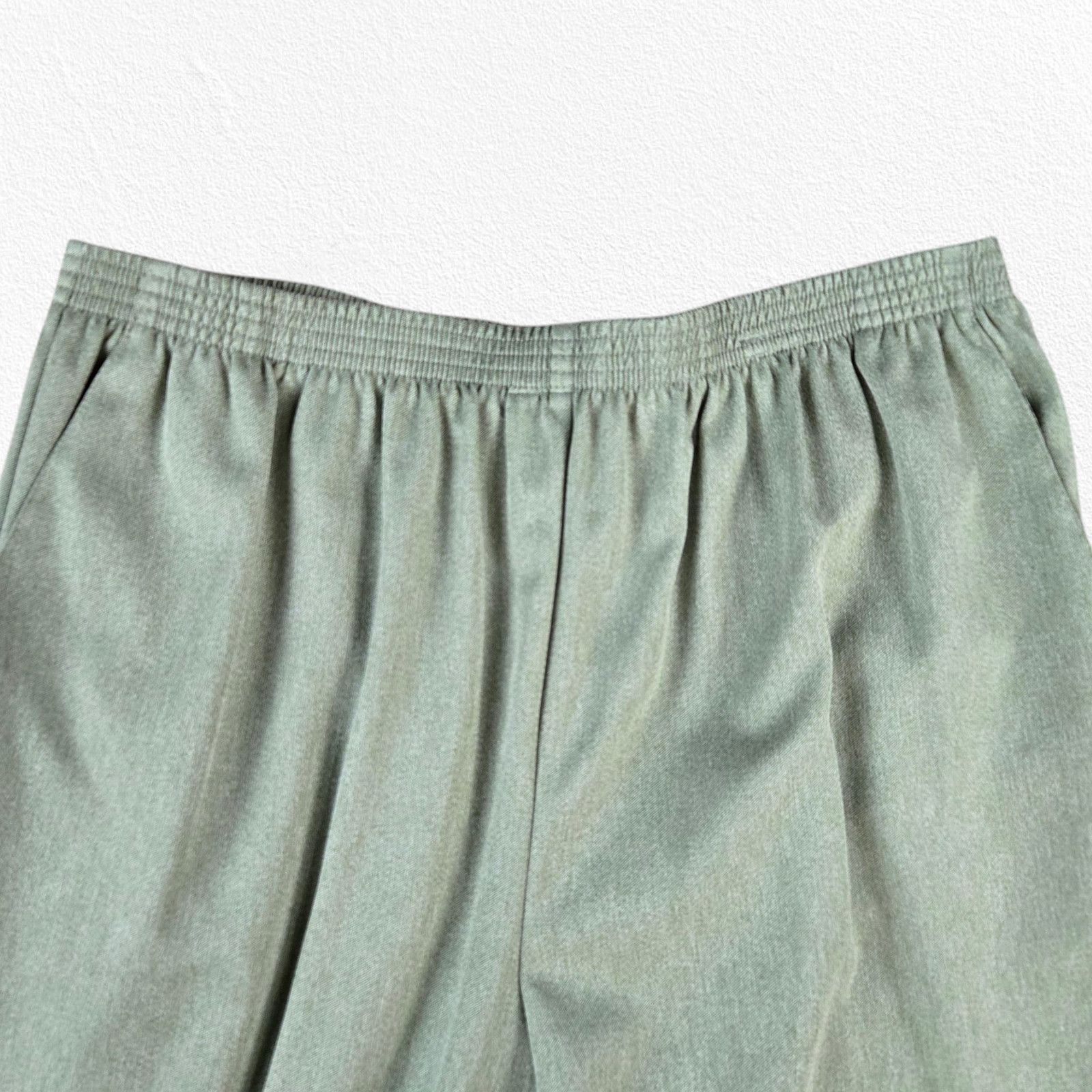 Other 90s Y2K Sage Green Elastic Waist Pants Size 14 Size 36" / US 14 / IT 50 - 3 Thumbnail