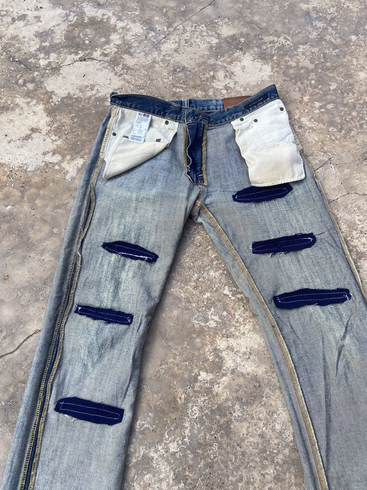 Japanese Brand UNIQLO PATCHWORK REWORK PANT Size US 33 - 10 Thumbnail