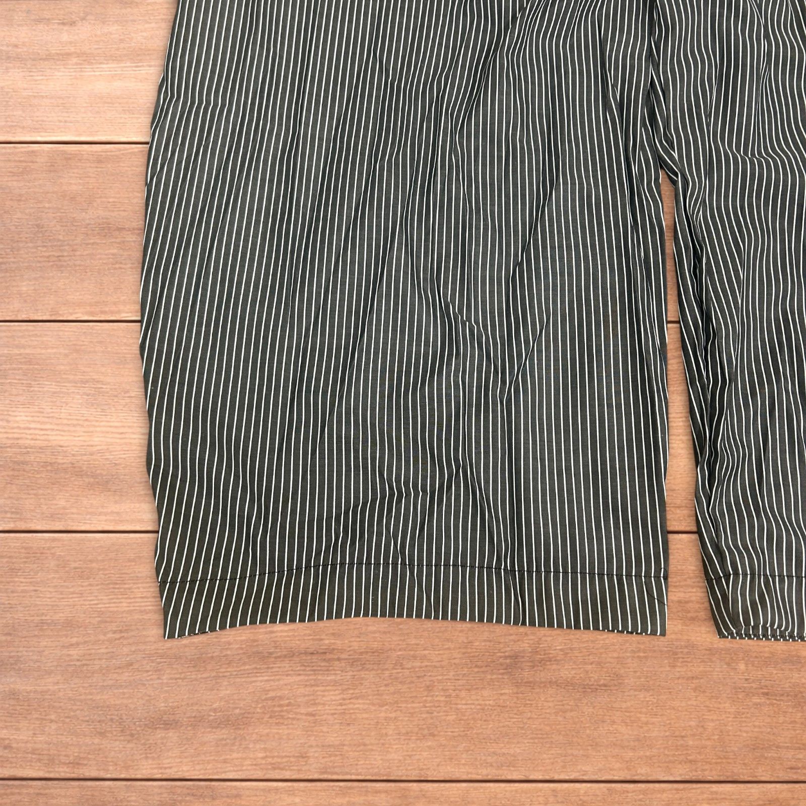 Japanese Brand Vintage style baggy wide leg striped trousers in blck/white. Size US 34 / EU 50 - 4 Thumbnail