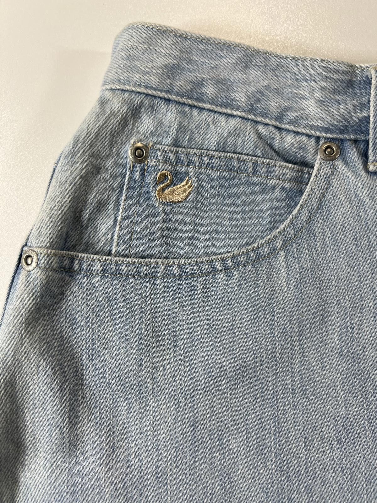 Unknown London Vintage Gloria Vanderbilt Light Blue Denim Skirt Size 34" / US 12 / IT 48 - 3 Thumbnail