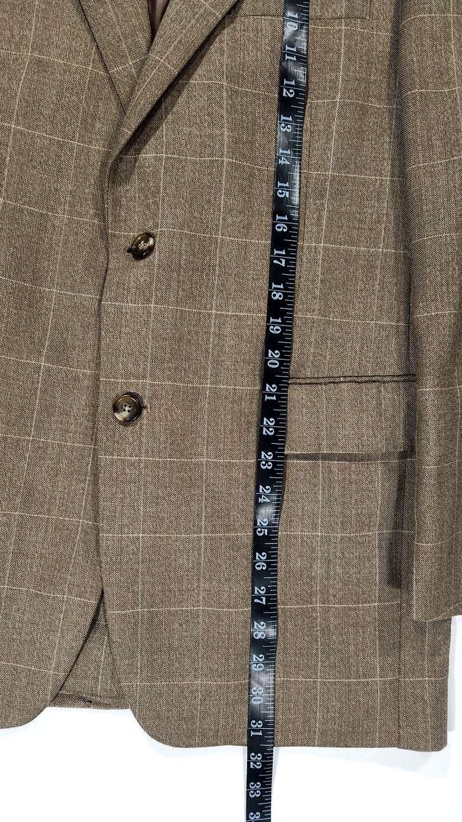 Jos. A. Bank Jos. A. Bank Wool Sport Coat Windowpane Plaid Blazer 40R Size 40R - 8 Thumbnail