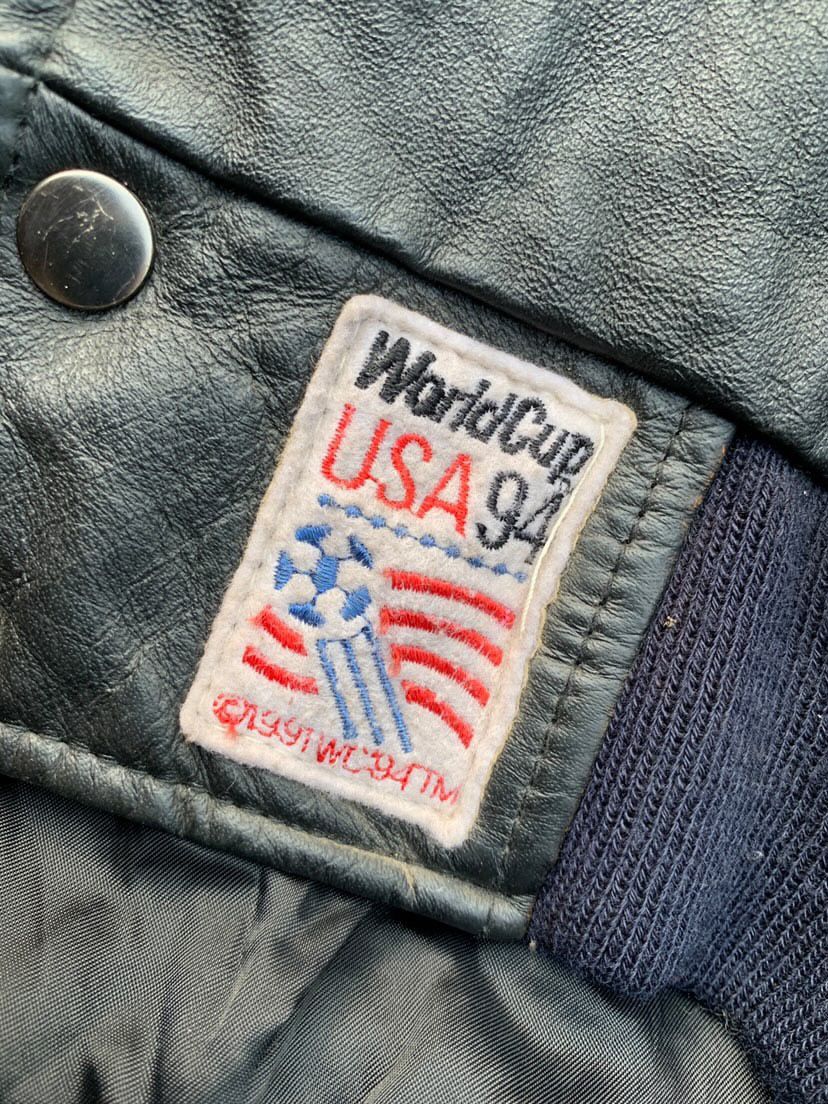 Vintage MONTANA TOON USA WORLDCUP 94 LEATHER JAKCET Size US XL / EU 56 / 4 - 4 Thumbnail