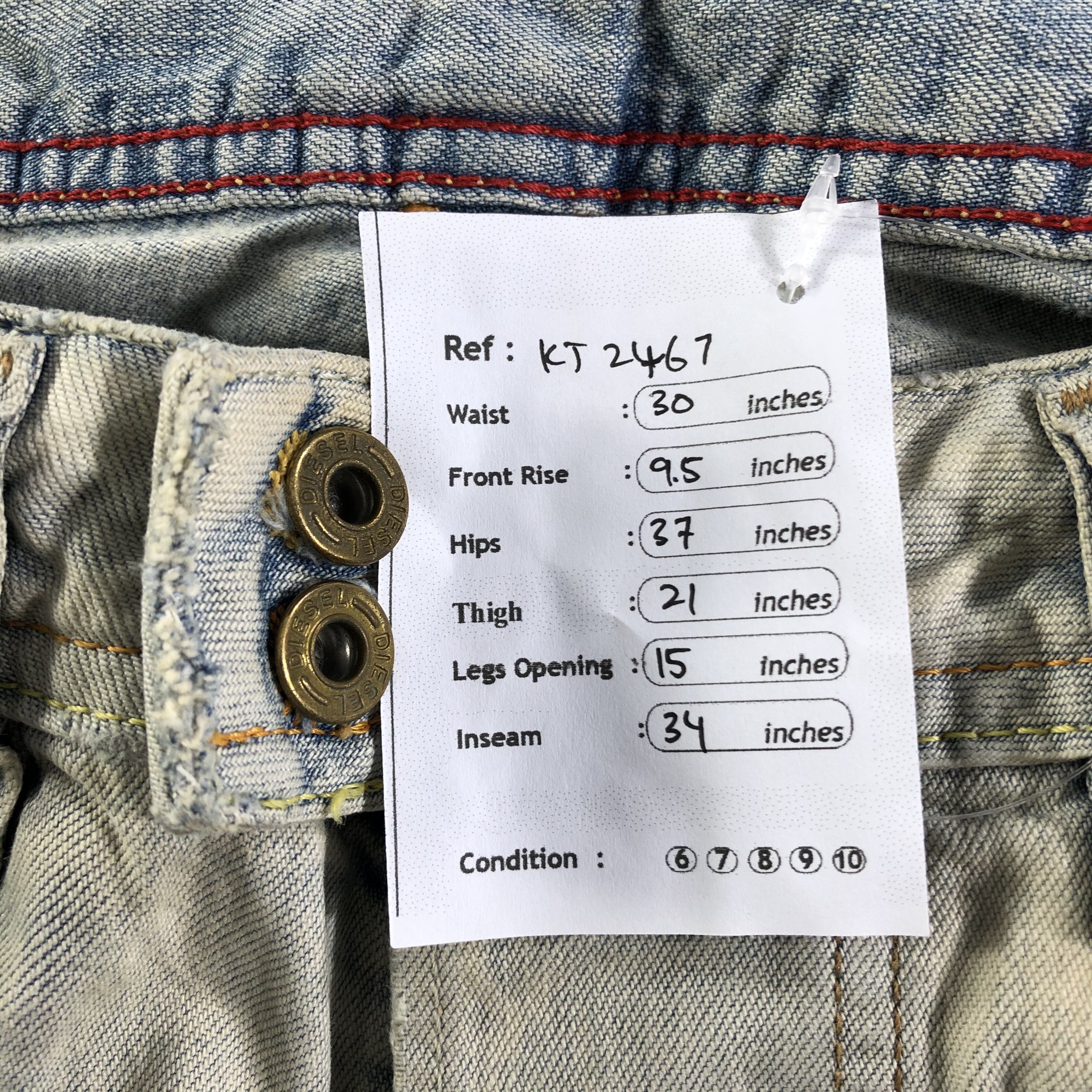 Diesel Diesel Jeans Faded Blue Denim KJ2467 Size US 30 / EU 46 - 13 Thumbnail