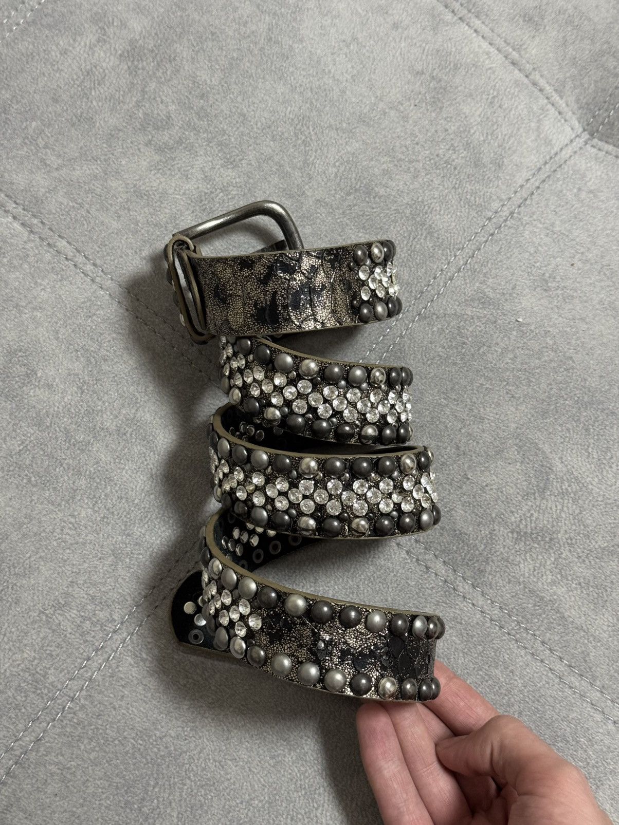 Japanese Brand × Vintage Vintage Y2K leather avant garde glamour belt Size ONE SIZE - 10 Thumbnail