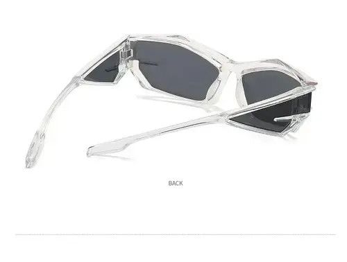 Electric Visual Transparent Frame Irregular Design Sun Glasses Unisex Size ONE SIZE - 4 Thumbnail
