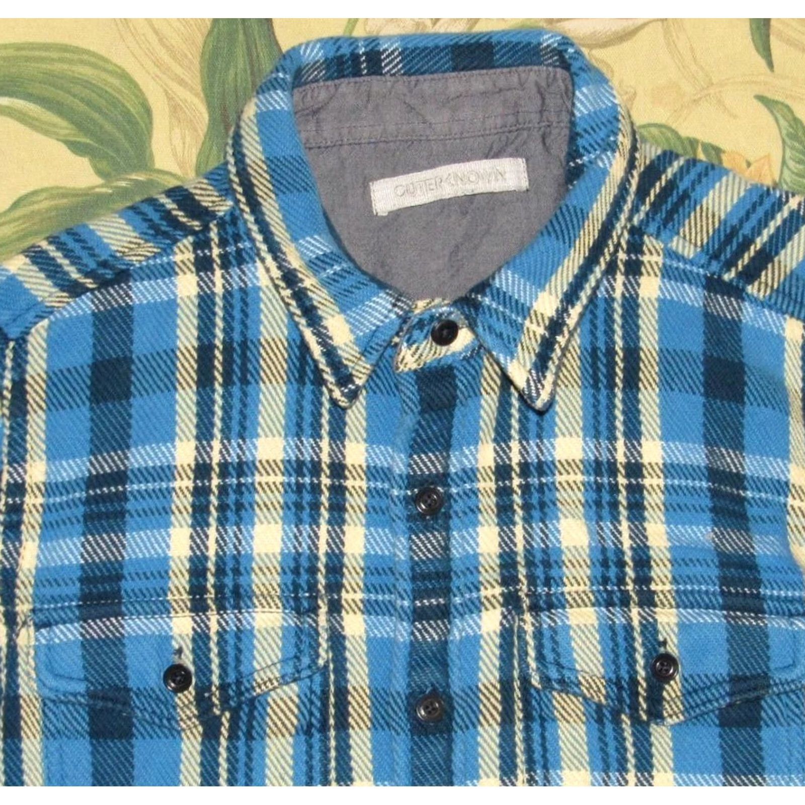 Outerknown OUTERKNOWN Blue Plaid Long Sleeve Flannel Blanket Shirt Small Size US S / EU 44-46 / 1 - 2 Thumbnail