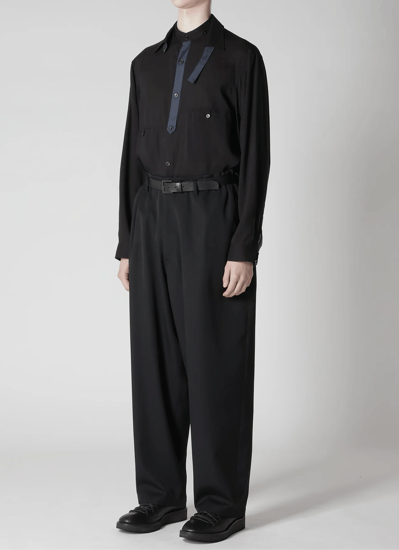 Yohji Yamamoto Yohji Yamamoto Pour Homme - WOOL GABARDINE SIDE TUCK PANTS Size US 32 / EU 48 - 3 Thumbnail