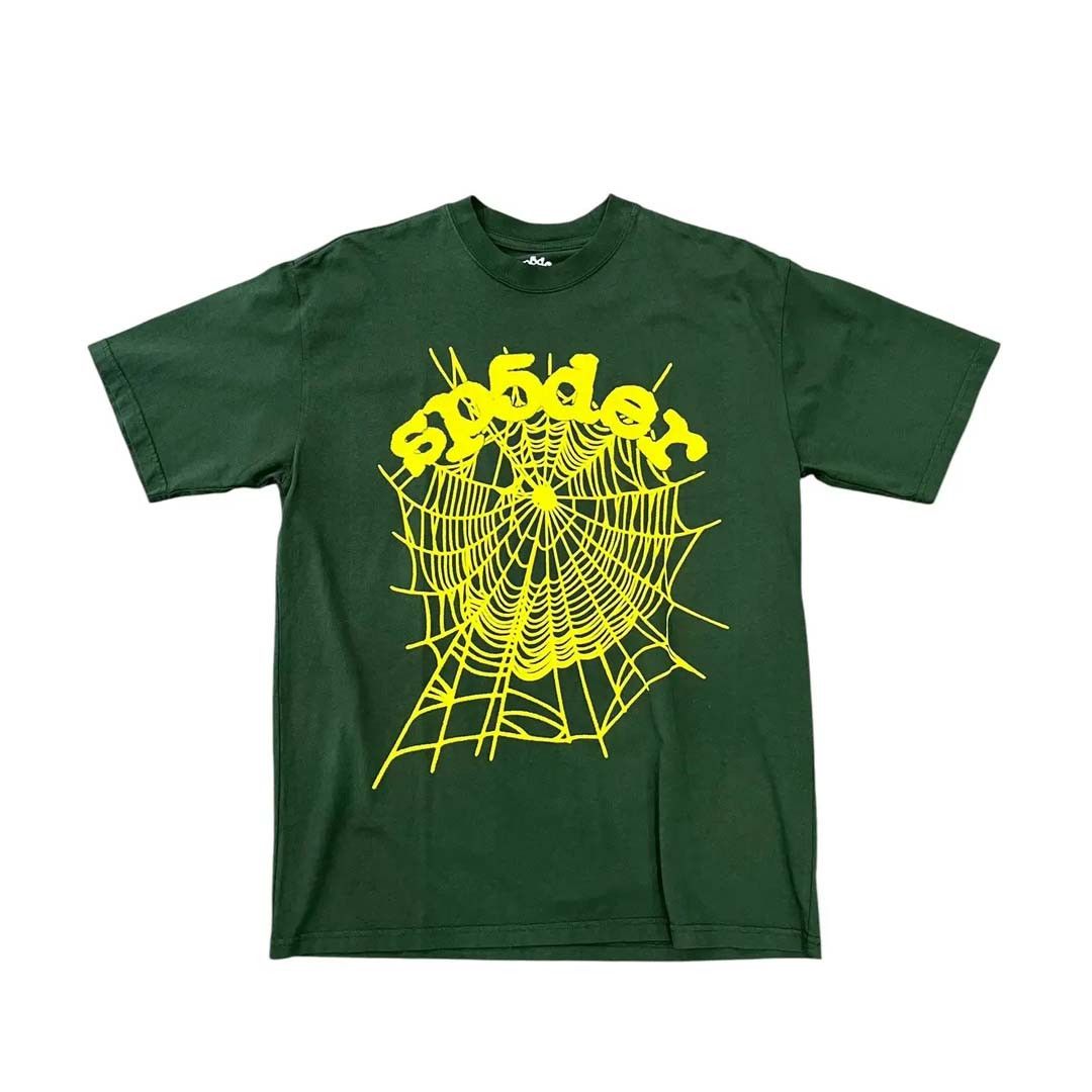 Sp5der Green Yellow Web Tee Size US S / EU 44-46 / 1 - 1 Thumbnail