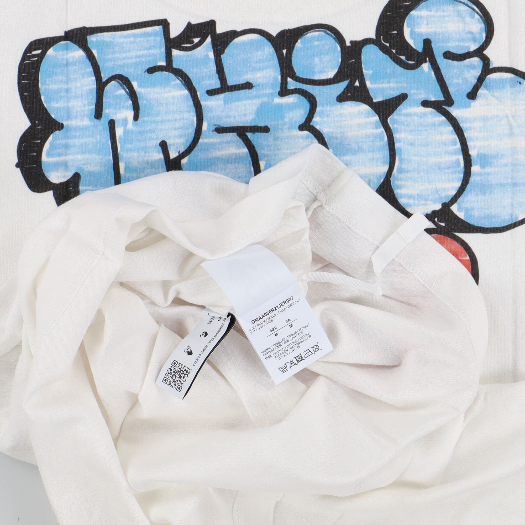 Off-White White Graff Logo Oversized T-Shirt Size US M / EU 48-50 / 2 - 7 Thumbnail
