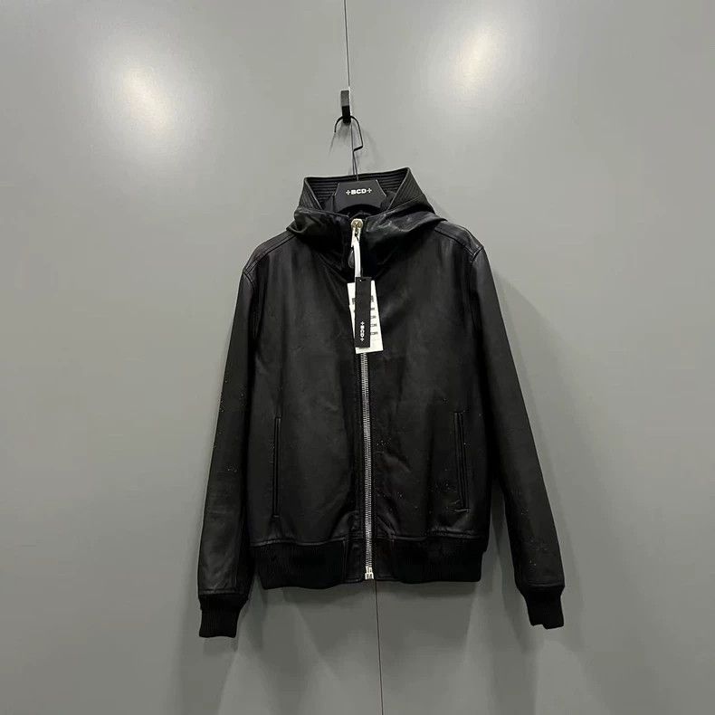Givenchy Givenchy Size56 Destroyed Hooded Leather Jacket Size US M / EU 48-50 / 2 - 1 Thumbnail