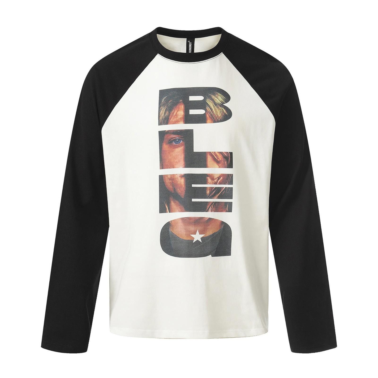 Vintage Black White Graphic Raglan Sleeve Shirt Size US M / EU 48-50 / 2 - 2 Thumbnail