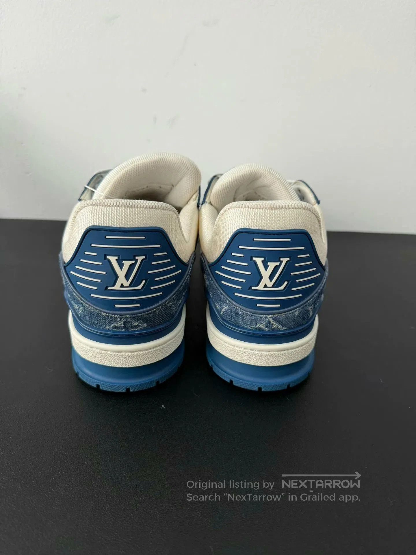 Louis Vuitton lv trainer blue and white sneaker. Size US 7 / EU 40 - 4 Thumbnail