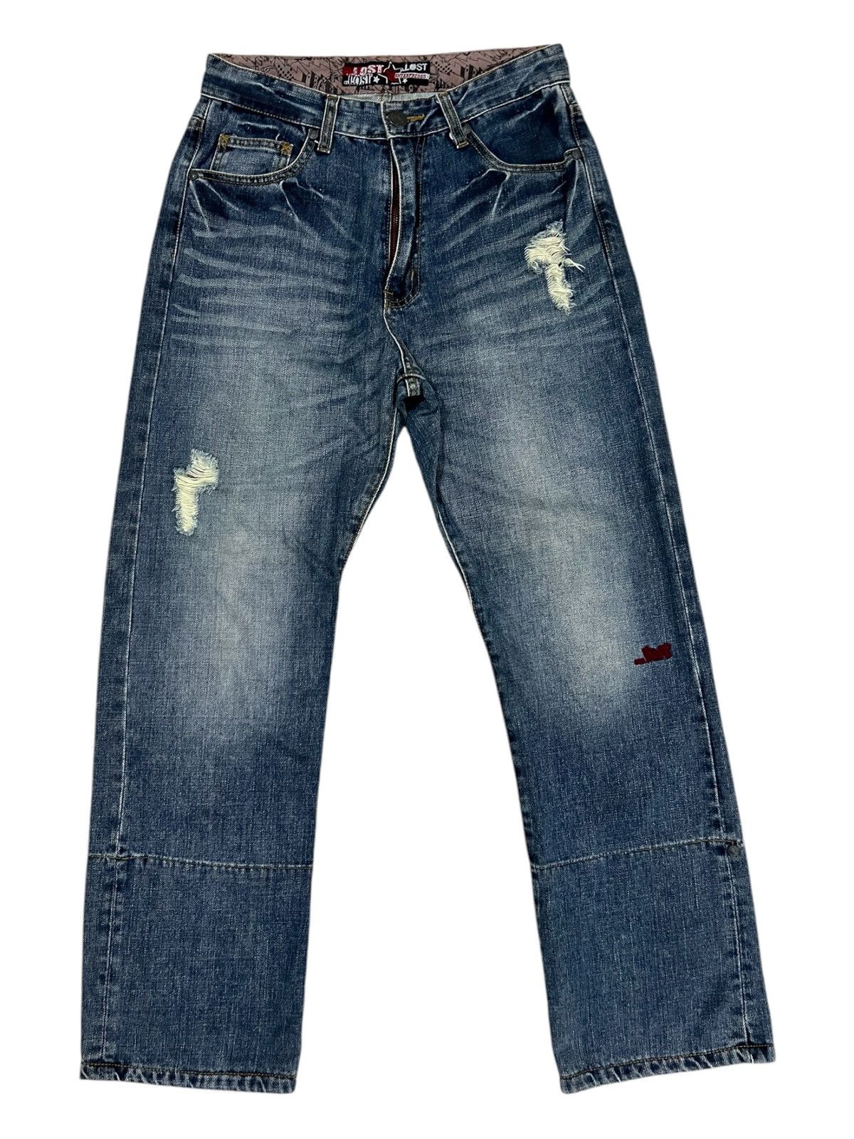 Hook-Ups × Lost Enterprises × Powell Peralta Y2K Lost Skateboard Pockets Logo Baggy Skater Jeans Denim Size US 29 - 7 Thumbnail