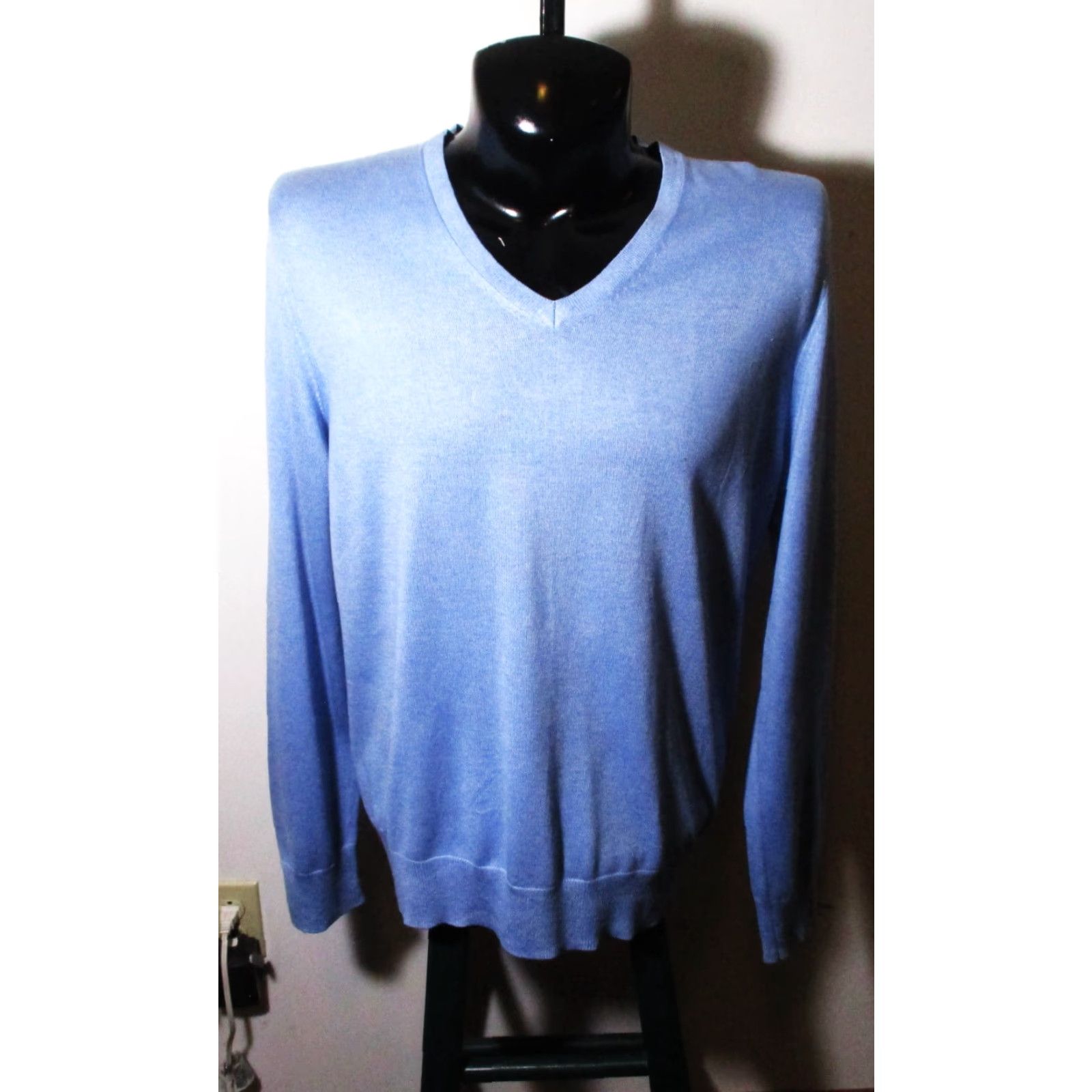 Banana Republic BANANA REPUBLIC Blue Silk Cashmere Long Sleeve Sweater Men's L Size US L / EU 52-54 / 3 - 2 Thumbnail