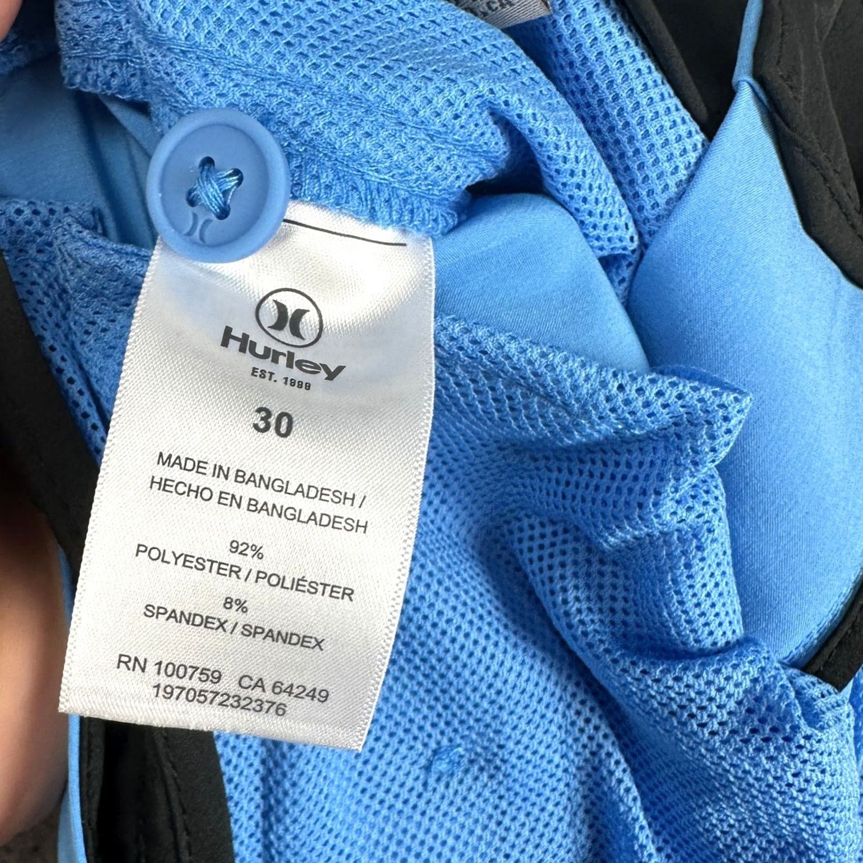 Hurley Hurley Mens All Day Hybrid Shorts 30 Blue Stretch Flat Front Pockets Logo NEW Size US 30 / EU 46 - 4 Thumbnail